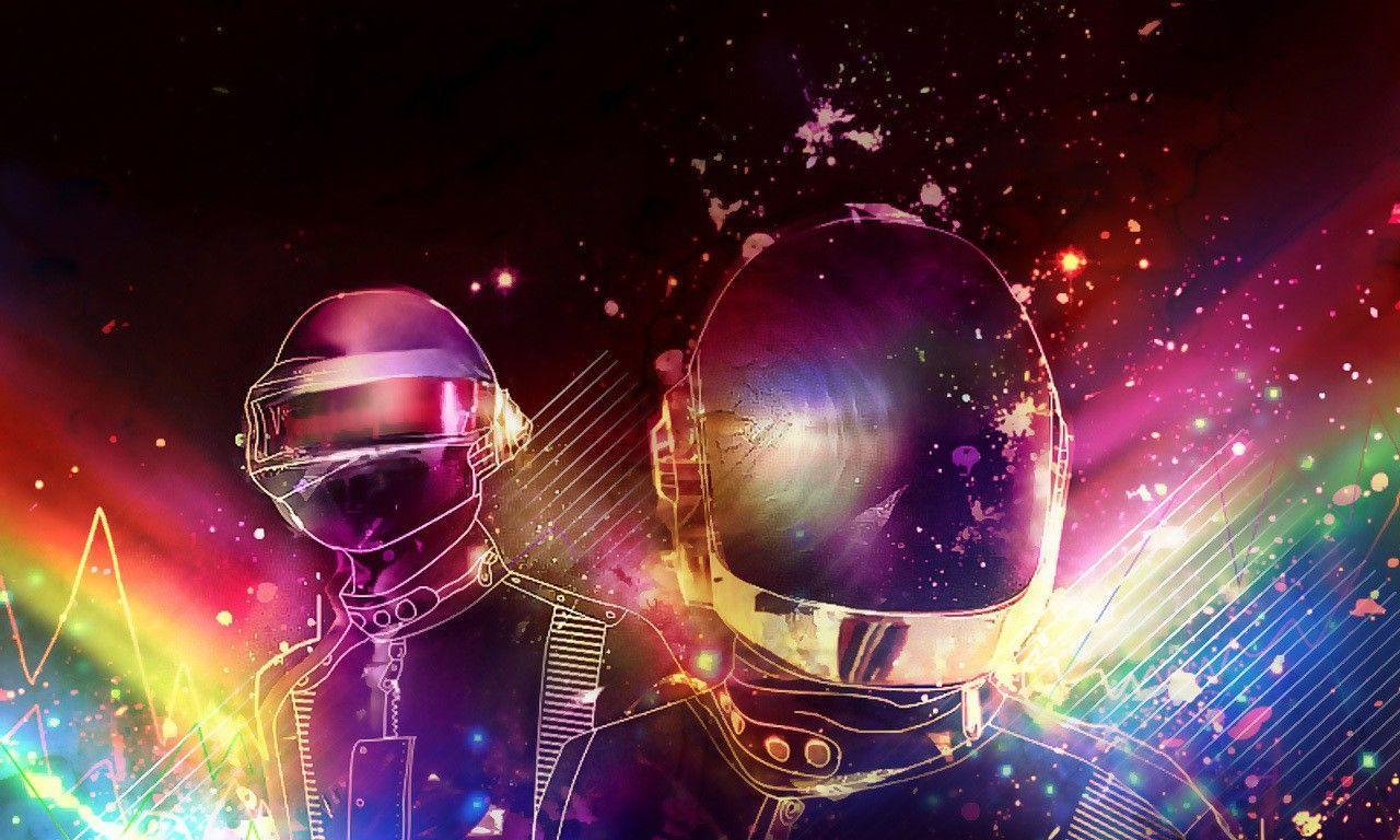 Wallpaper Retro Space Daft Punk Style Electronic Music
