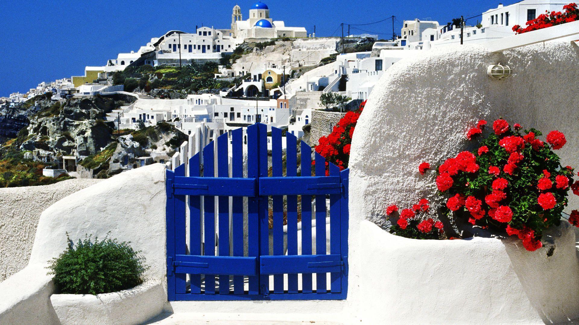 Santorini Greece Wallpaper HD Wallpaper