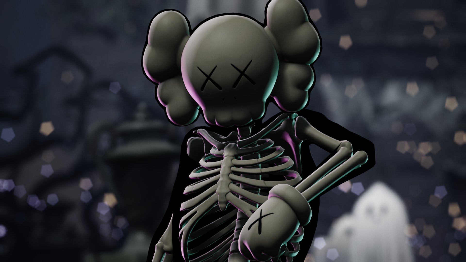 Kaws Skeleton Fortnite wallpaper