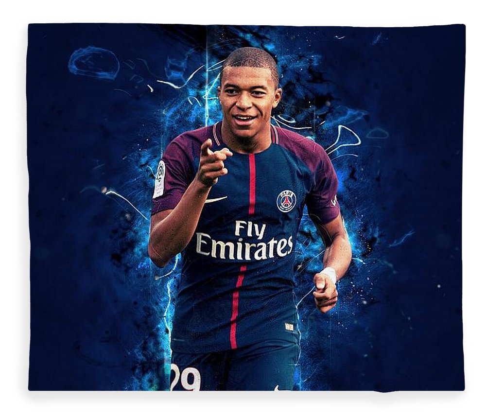 Mbappe Art Wallpaper Fleece Blanket