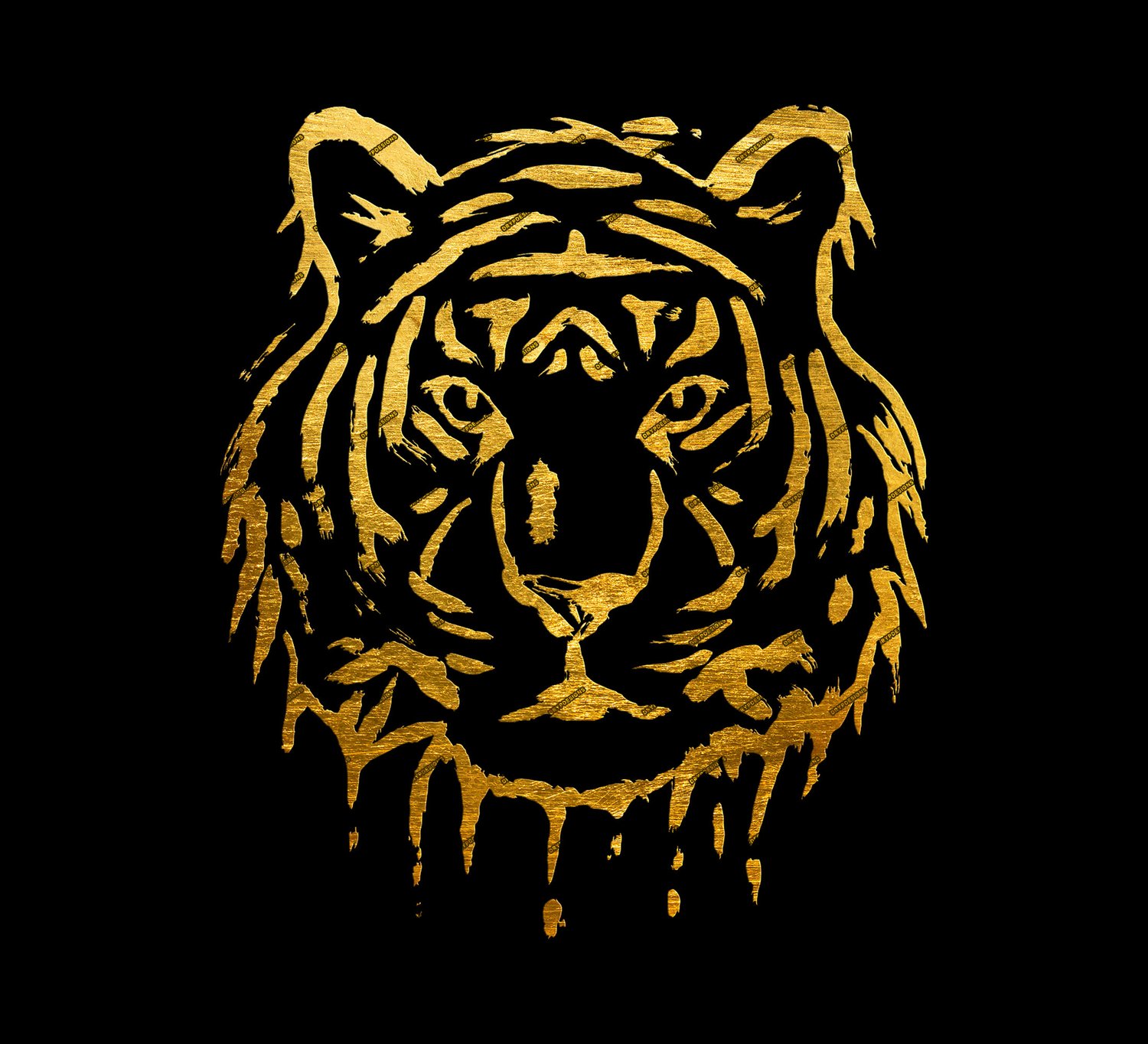 Dripping Gold Lion PNG Graphic