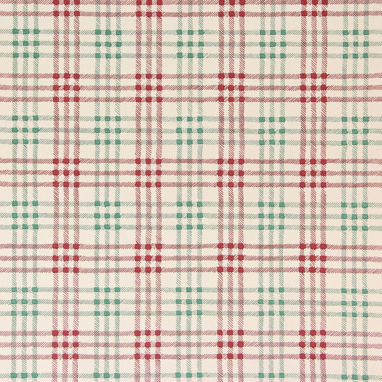 1950s Vintage Wallpaper Red Green Plaid