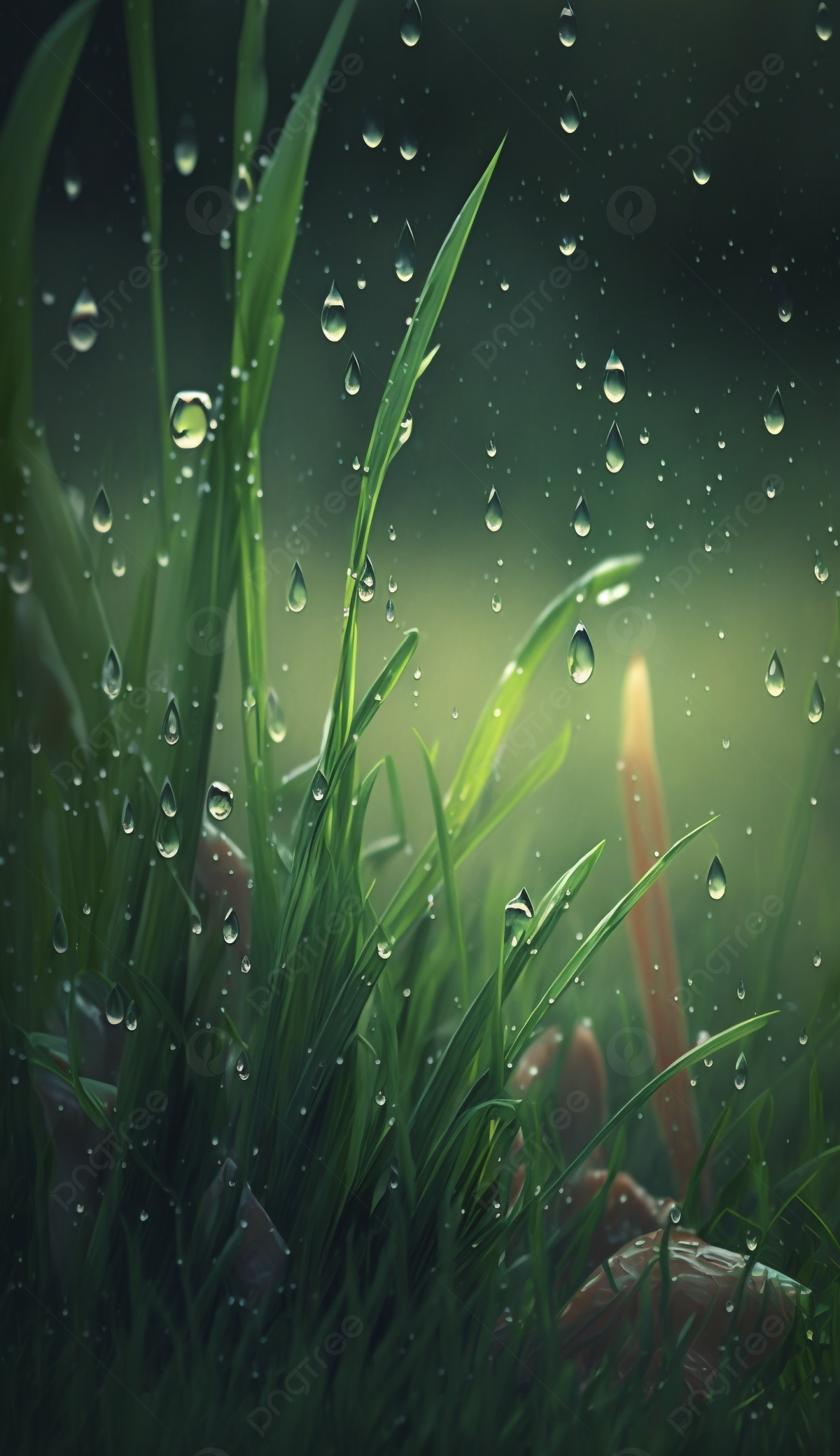 Spring Background With Raindrops