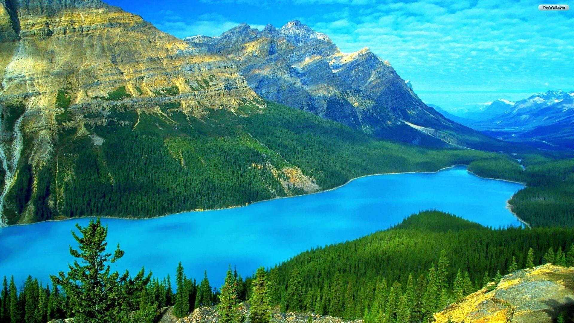 YouWall Blue Lake Wallpaper, wallpaper, free