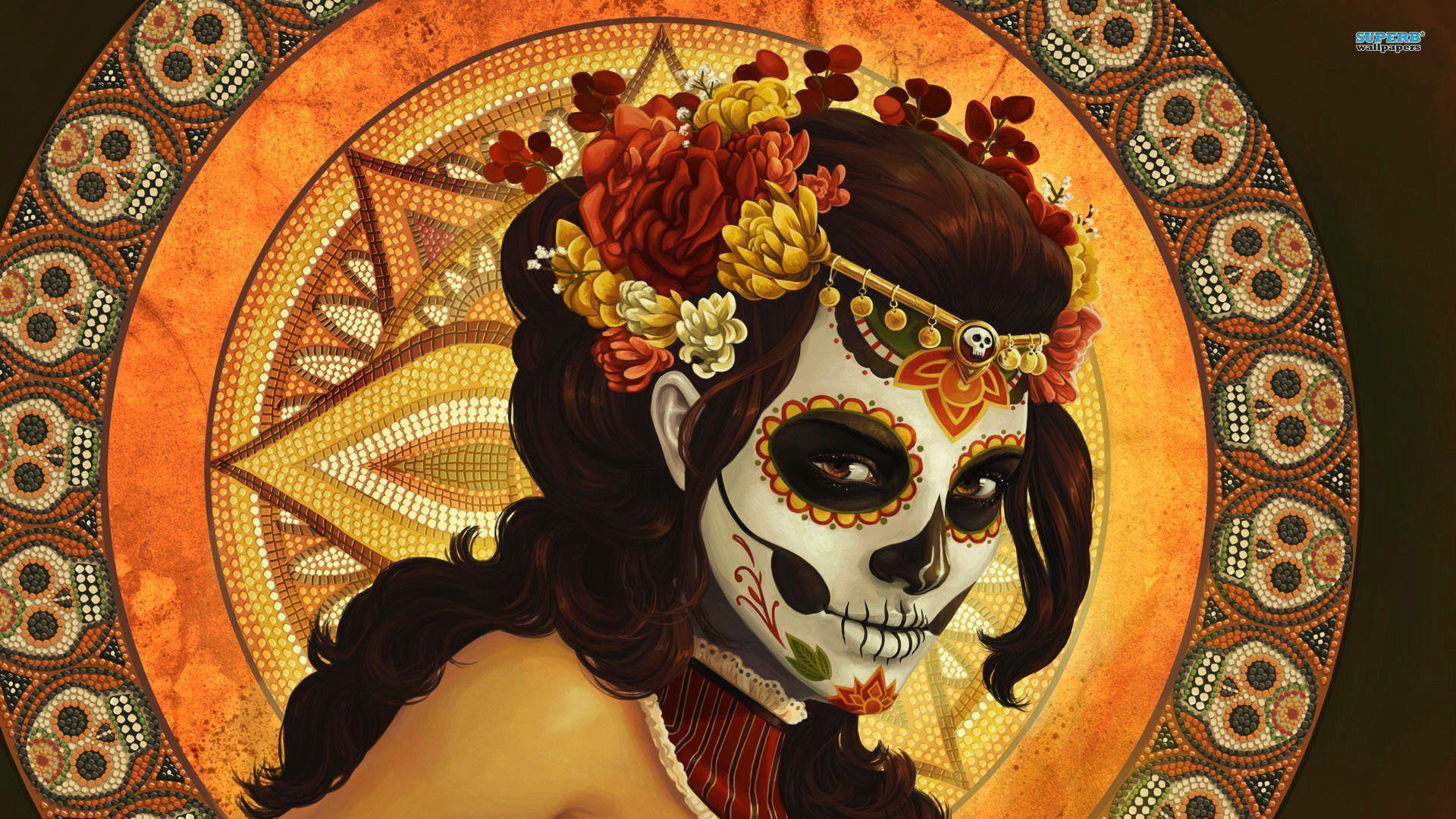 day of the dead. Day of the dead mask wallpaper
