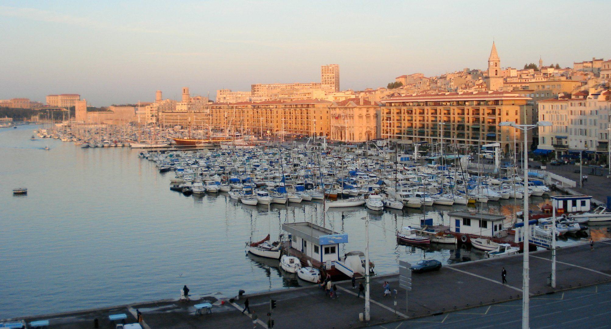 Sunset in the port city of Marseille, France wallpaper and image