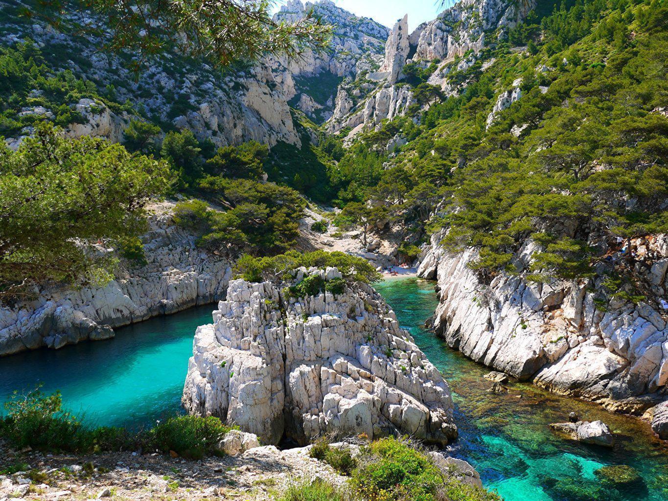 Photo Marseille France Crag Nature Mountains Rivers Shrubs