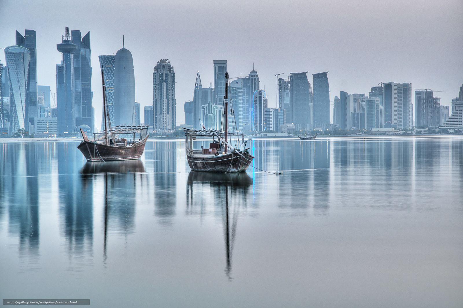 Download wallpaper Doha, Qatar, city free desktop wallpaper in