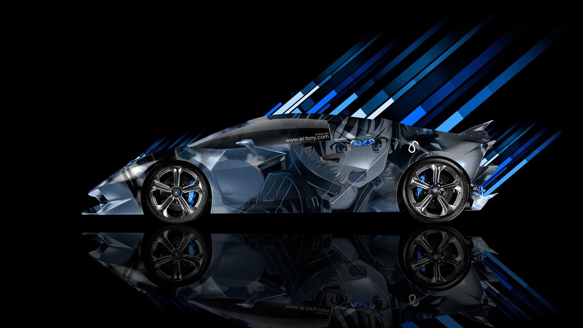 Lamborghini Sesto Elemento Side Water Car Efect
