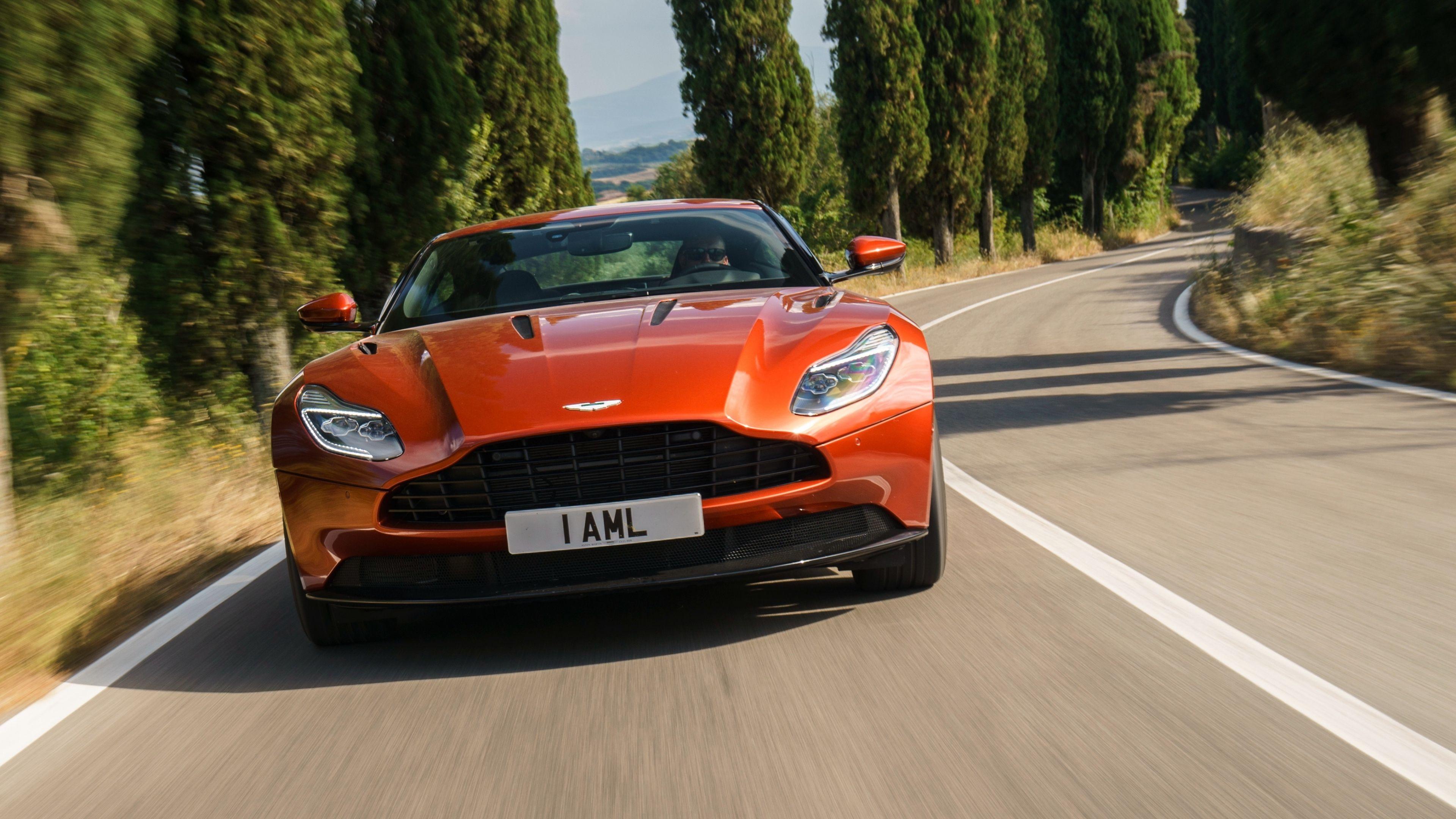 Download Wallpaper 3840x2160 Aston martin, Db Front view, Red