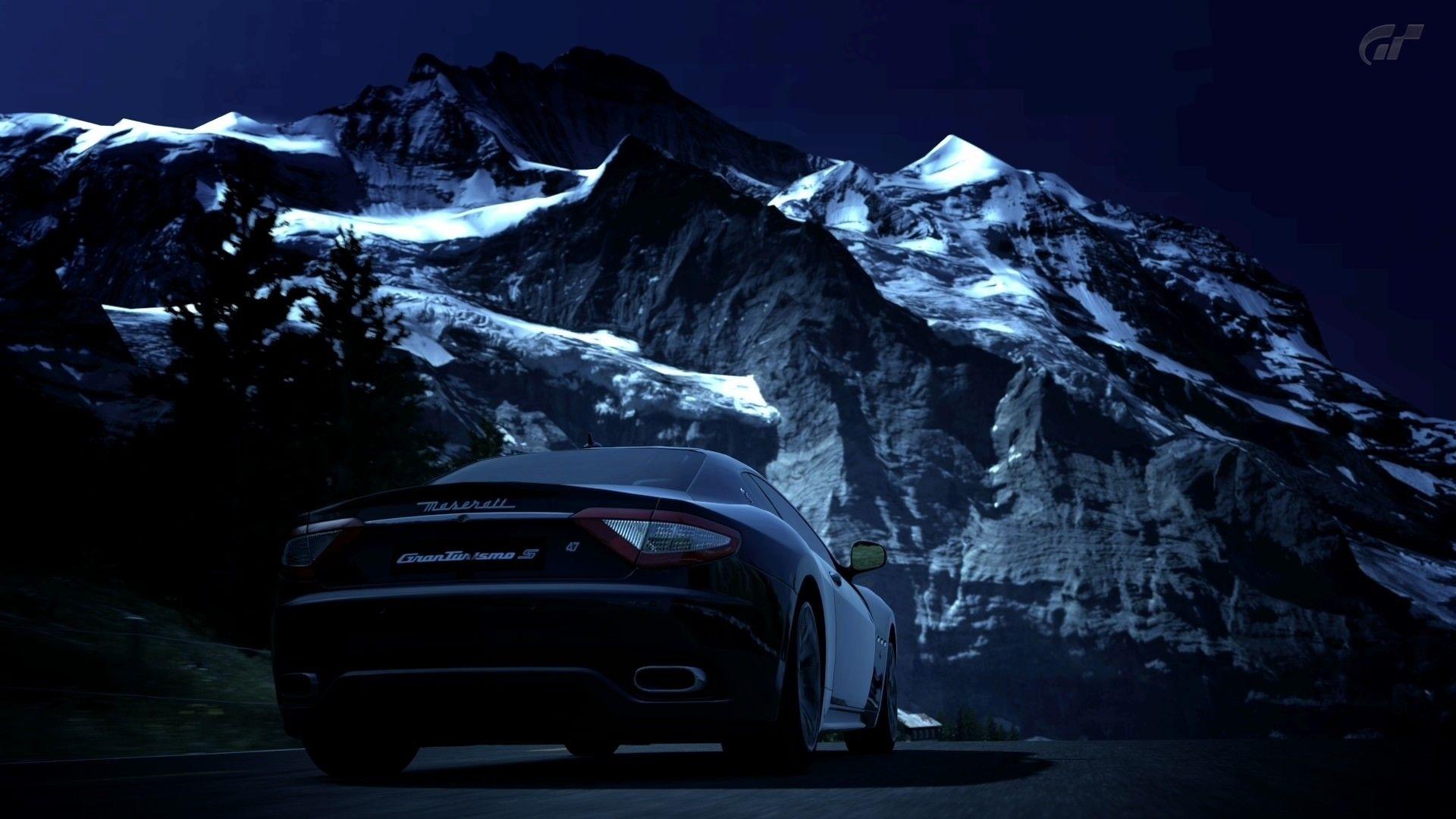 Maserati GranTurismo at the Mountains widescreen wallpaper. Wide