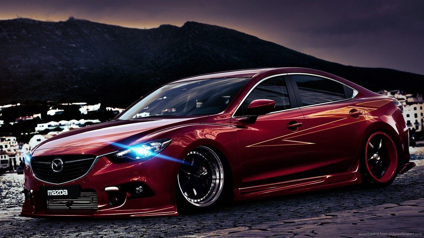 Download 1366x768 Red Tuned Mazda 6 Wallpaper