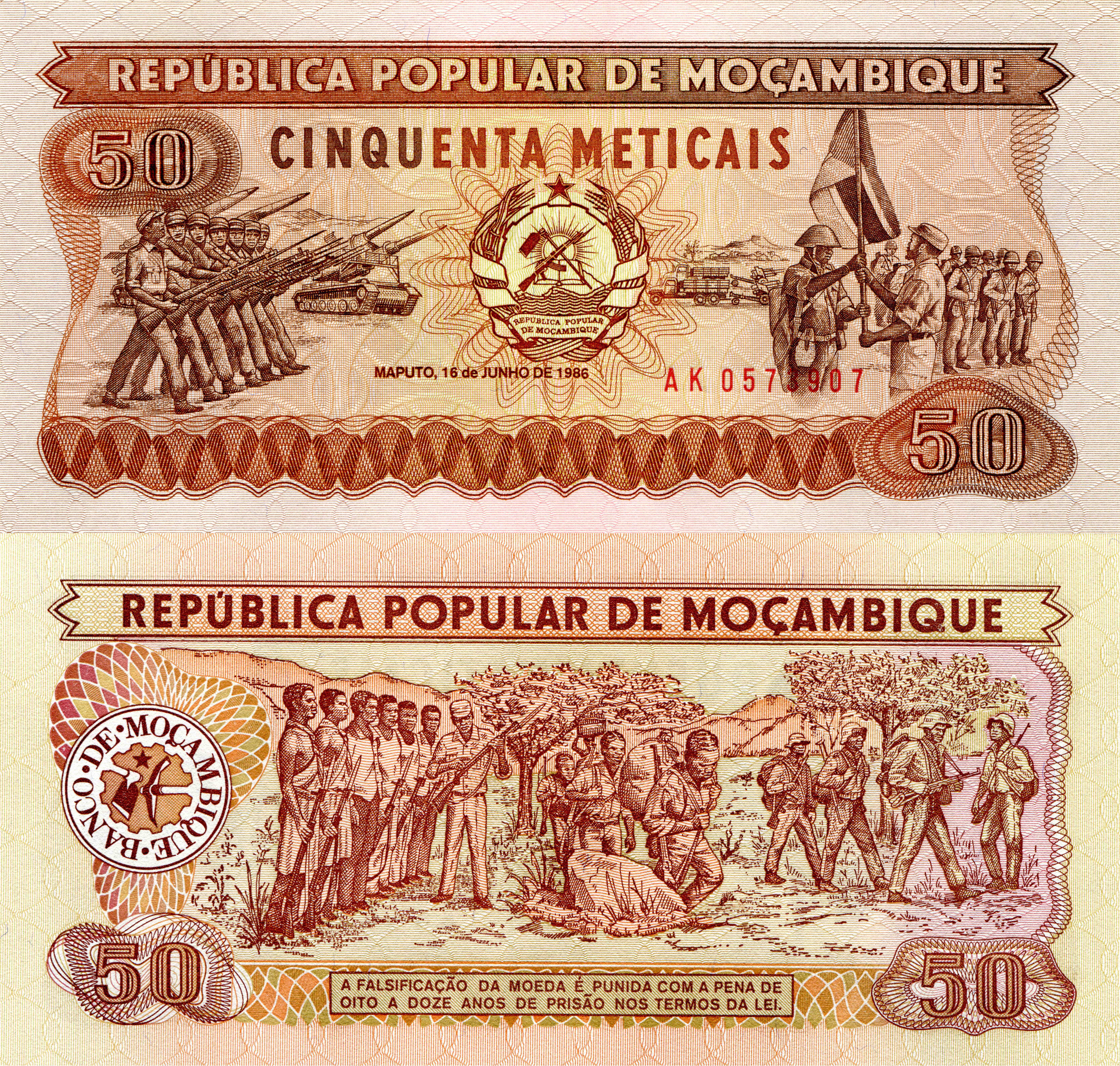 Photo Paper money 50 meticais Mozambique Money 6666x6349