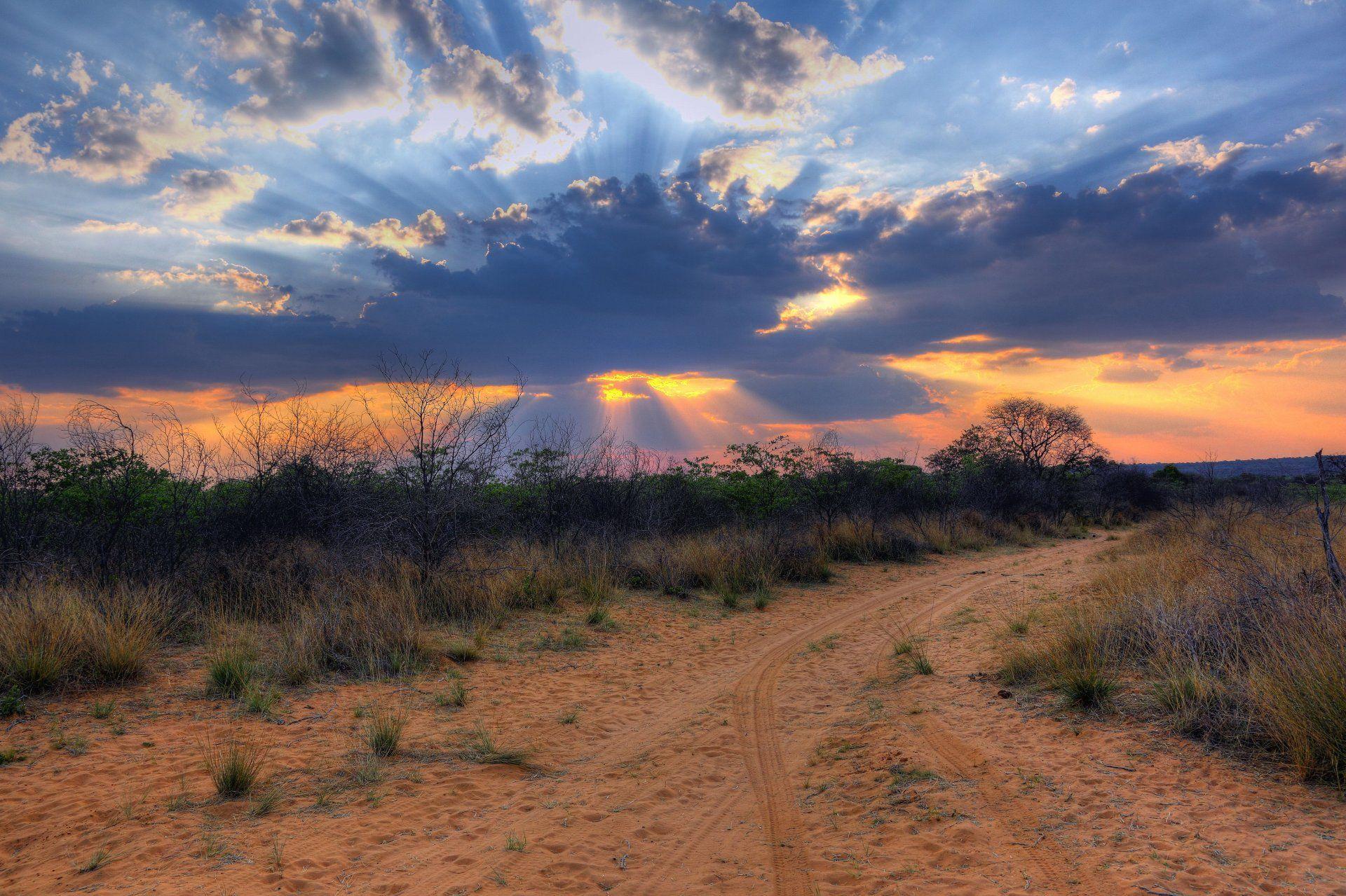 africa south africa namibia landscape clouds sunset desert HD