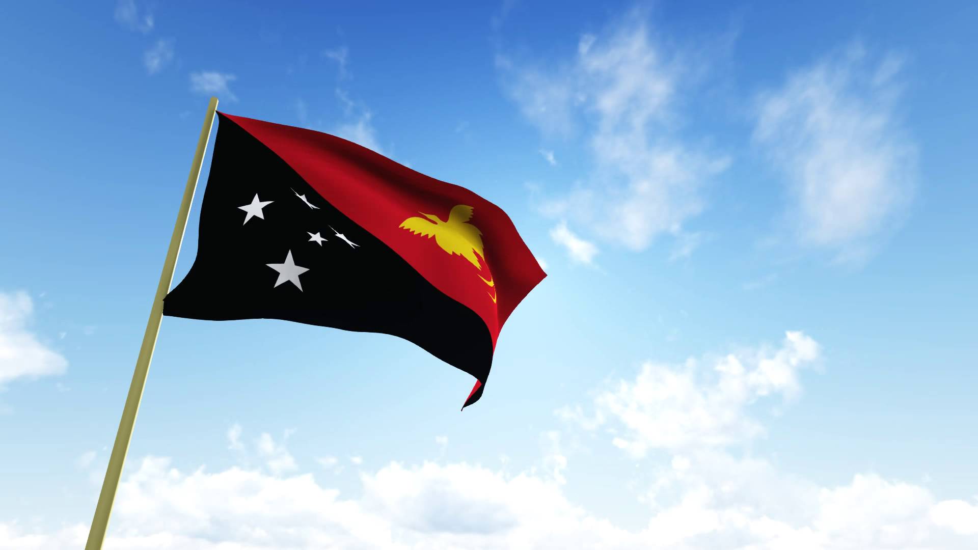 Flag of Papua New Guinea HD 1080P