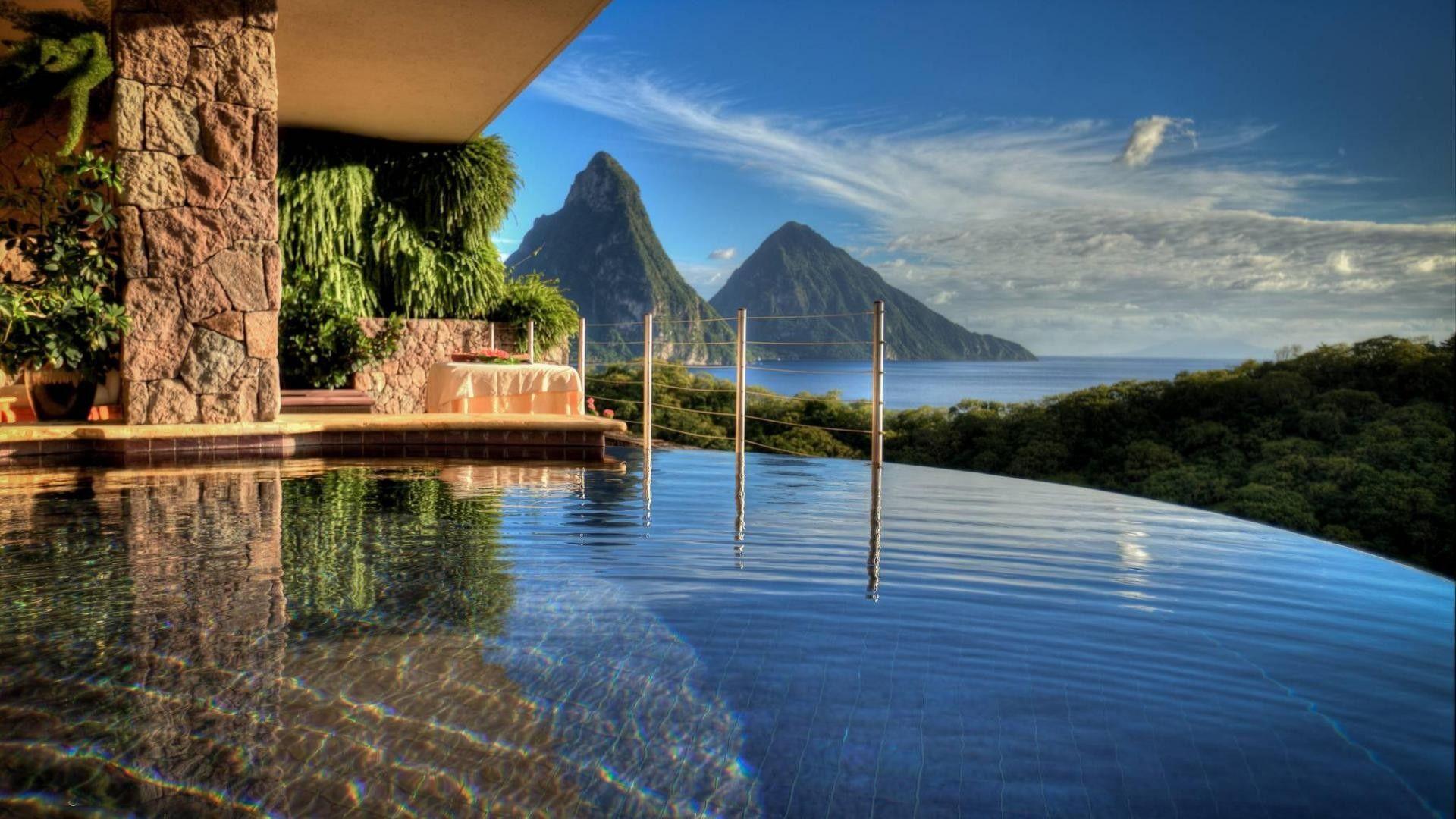 Other: Infinity Pool Resort Paradise Beautiful View St Lucia