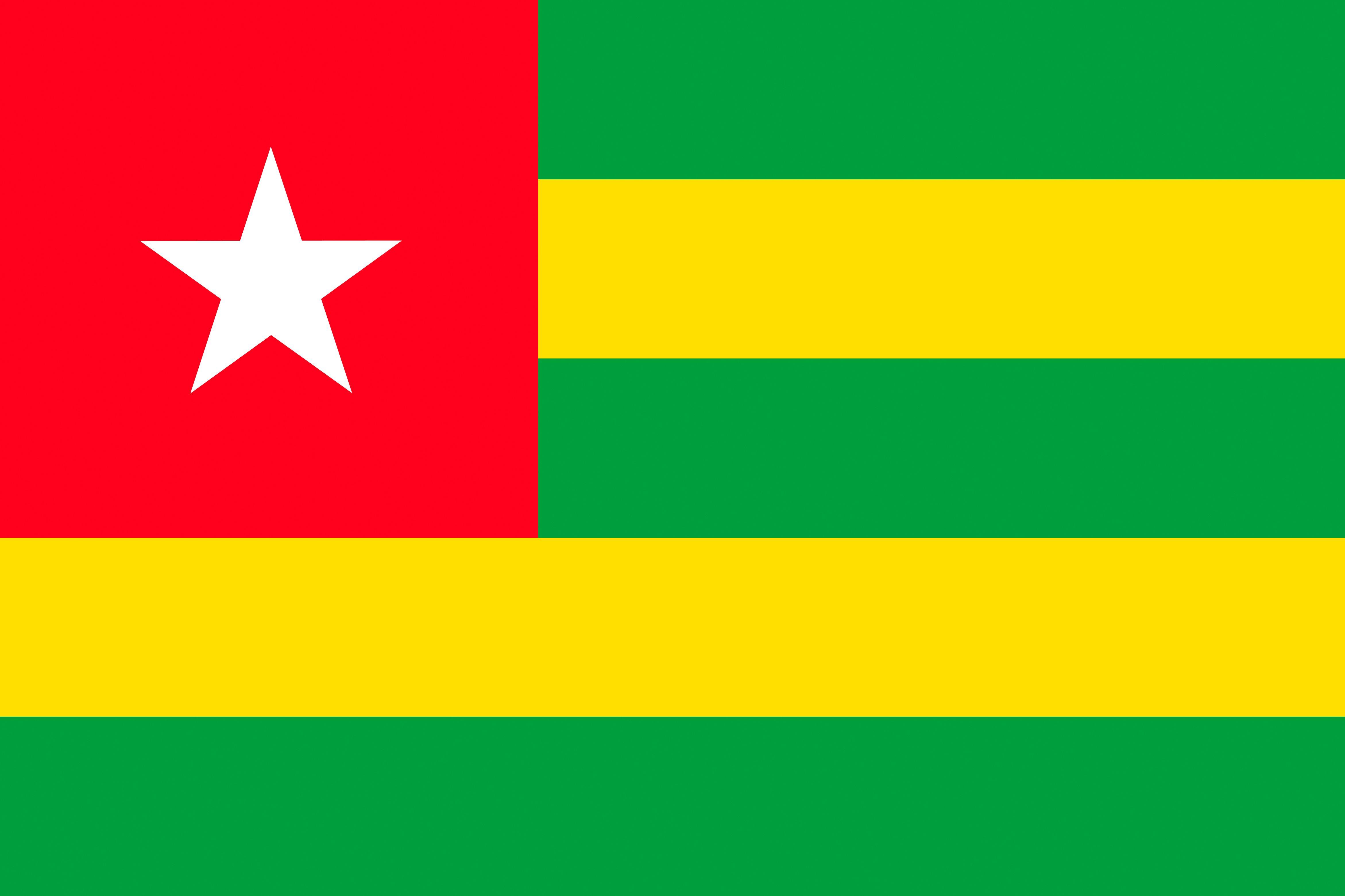 Togo Flag Stripes 4684x3122