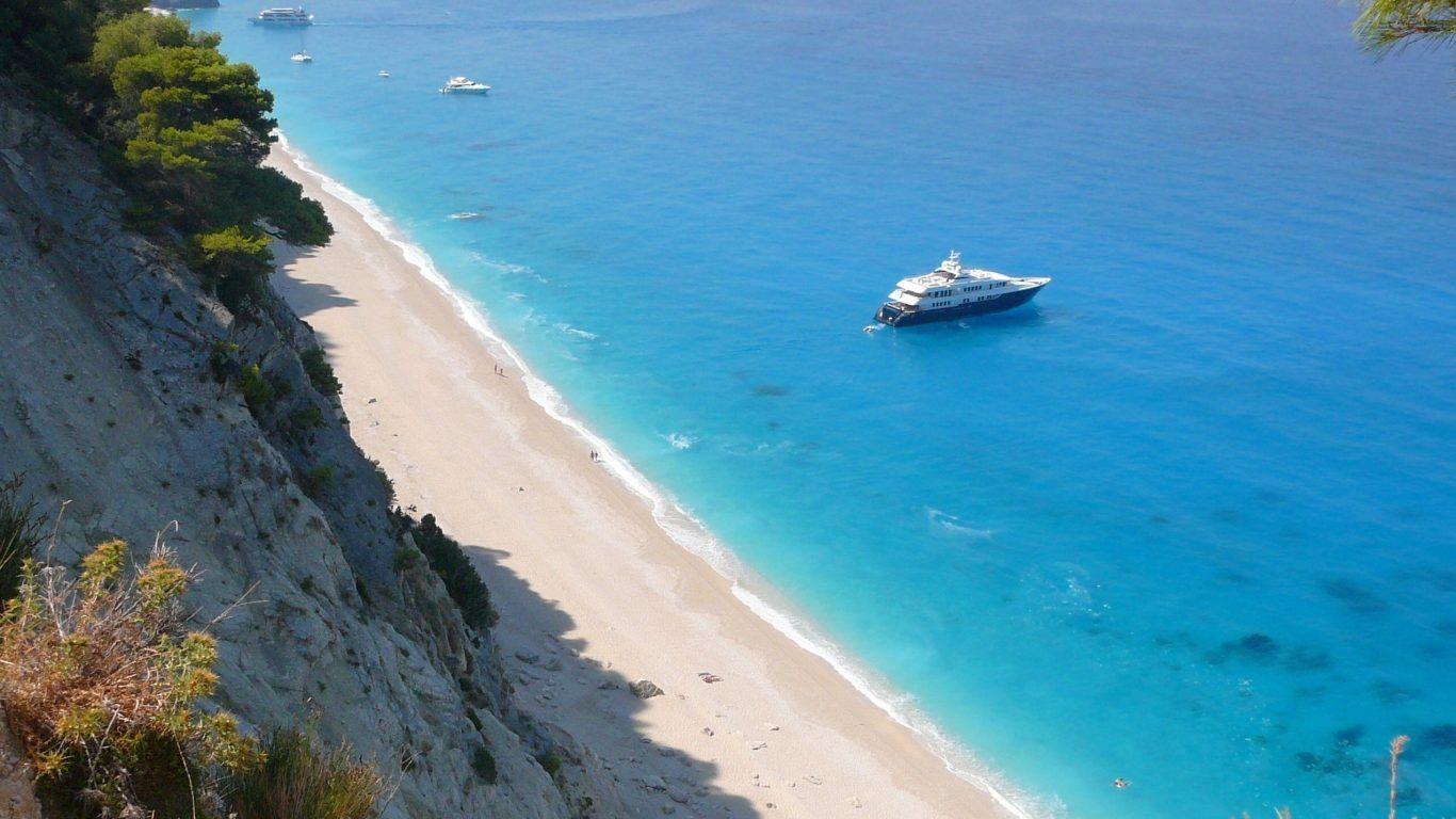 Beaches: Lefkada Island Greece Ionian Recko Sea Beach HD Wallpaper