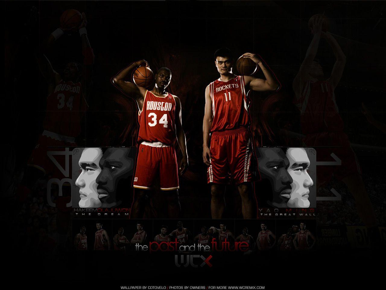 Houston Rockets Olajuwon Ming Wallpaper. Basketball Wallpaper At