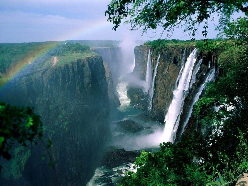 Zimbabwe Tag wallpaper: Water River Rainbow Waterfalls Canyon
