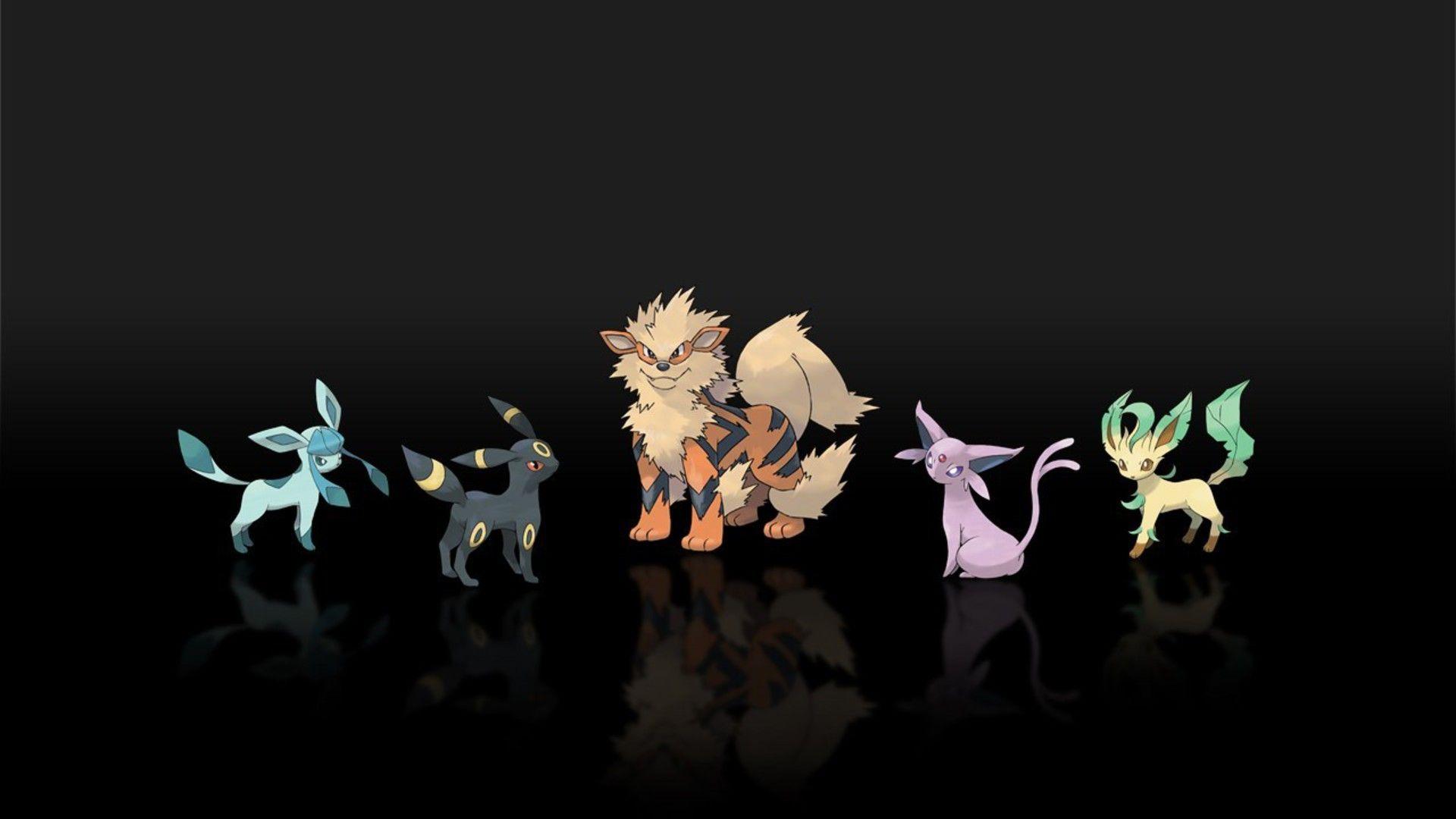 Pokemon espeon jolteon arcanine leafeon glaceon wallpaper