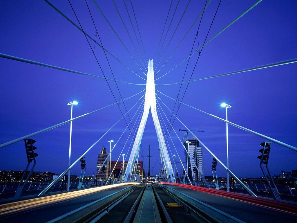 Erasmus Bridge Rotterdam Netherlands Travel Wa Wallpaper