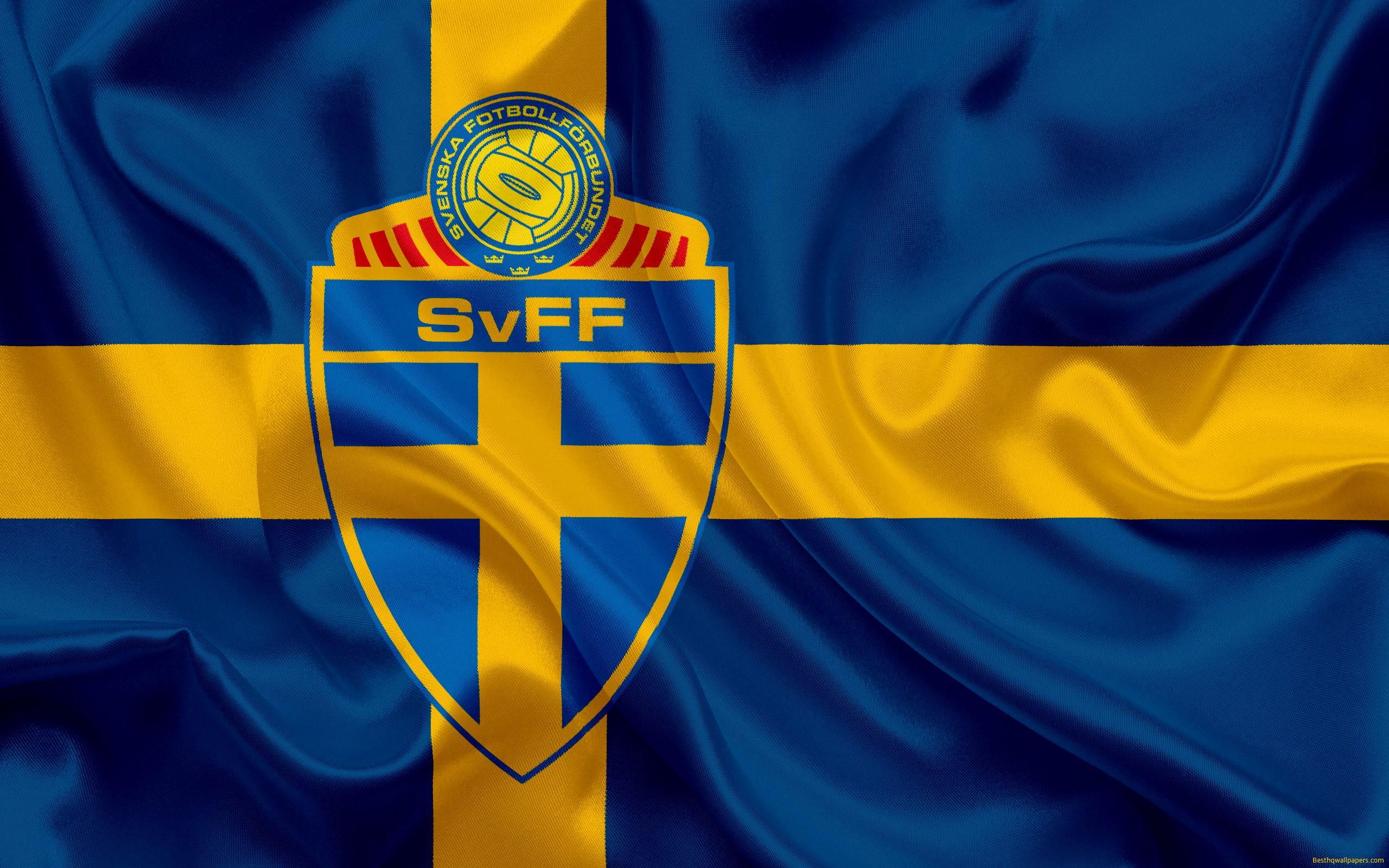 Download wallpaper Sweden national football team, emblem, logo