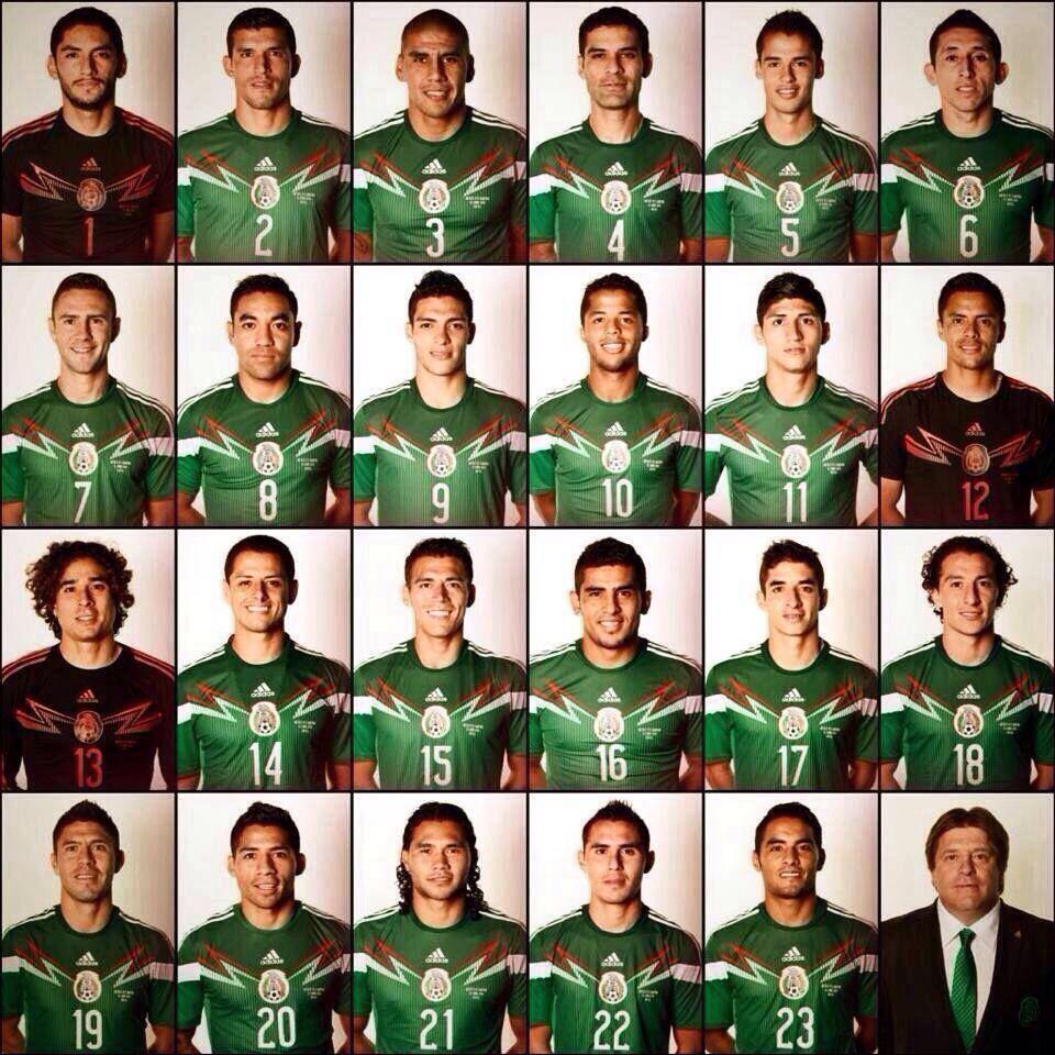 Mexico 23 Men National Squad, FIFA WorldCup Brazil 2014. Mexico