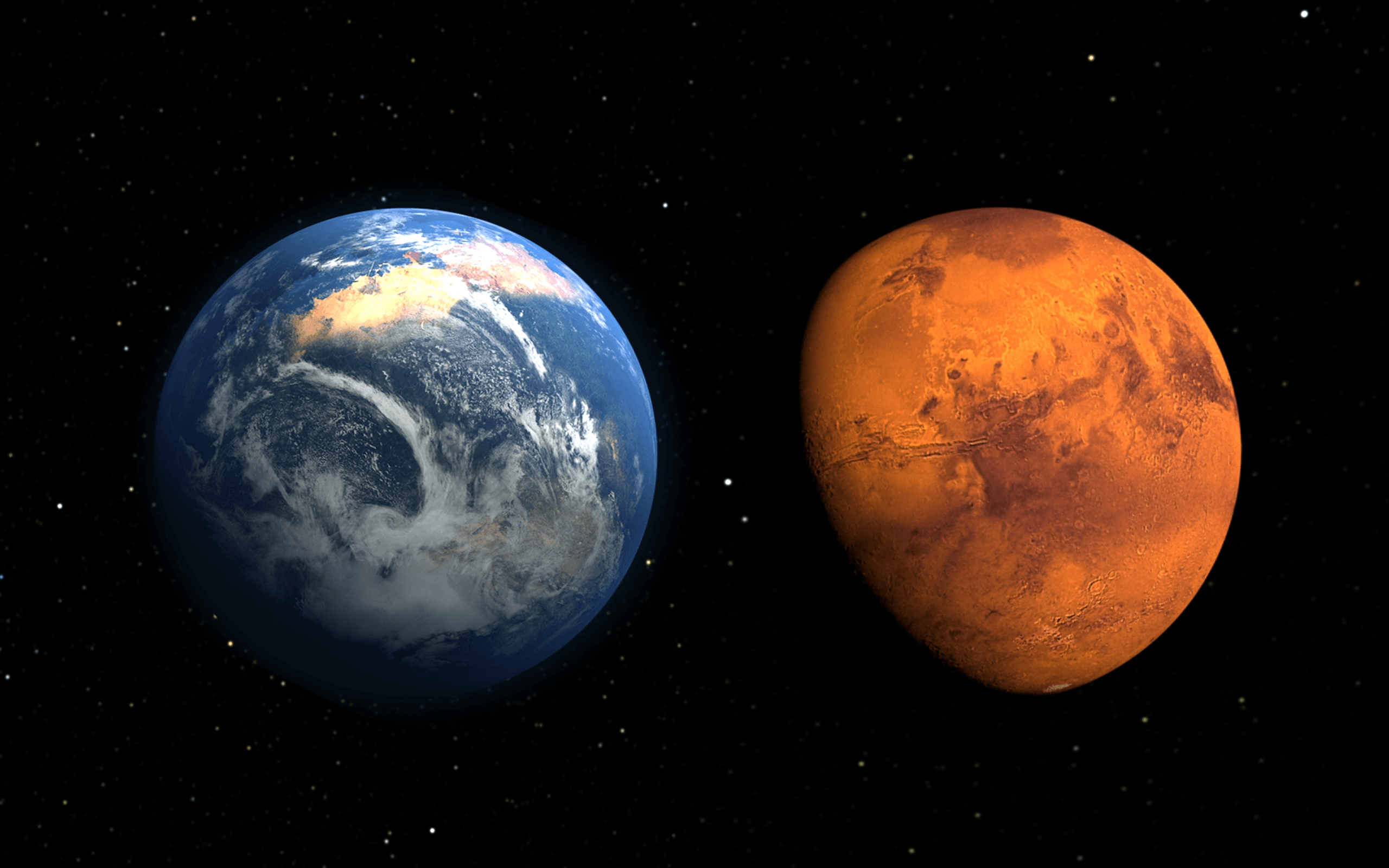 Earth And Mars Compare HD Wallpaper, Wallpaper13.com