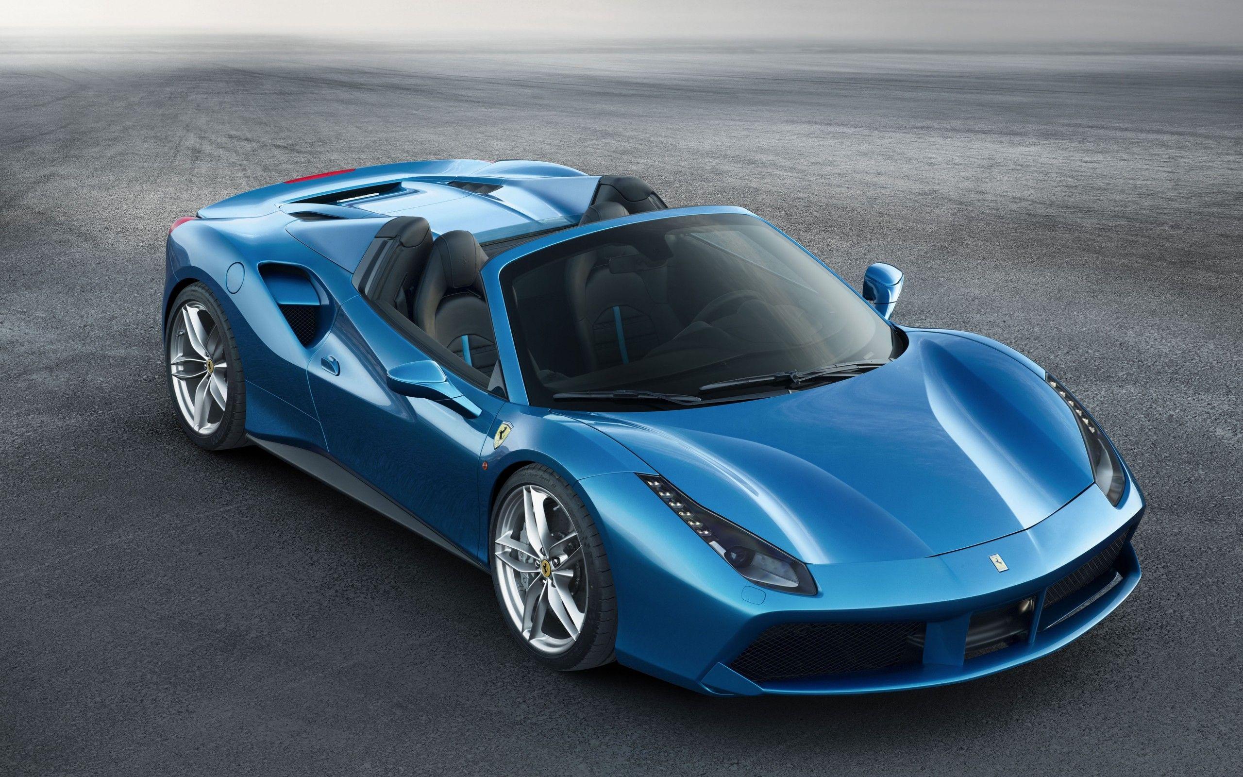Download 2560x1600 Ferrari 488 Spider, Blue, Supercar, Cars