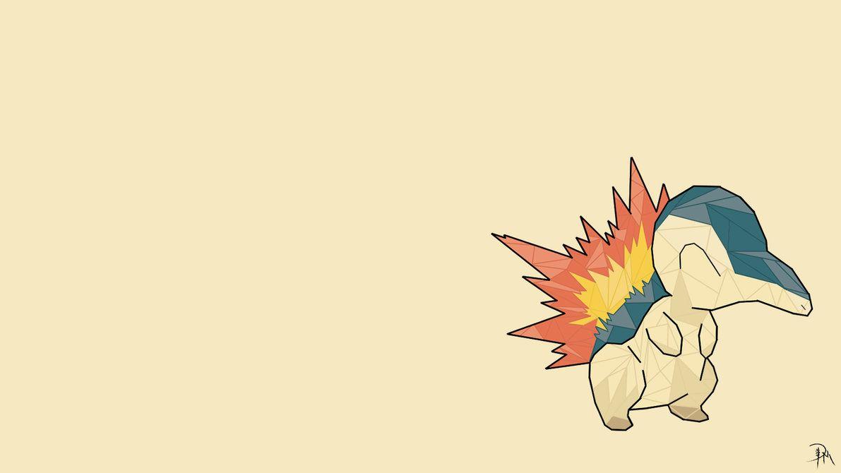 Cyndaquil Geometric Wallpaper Art