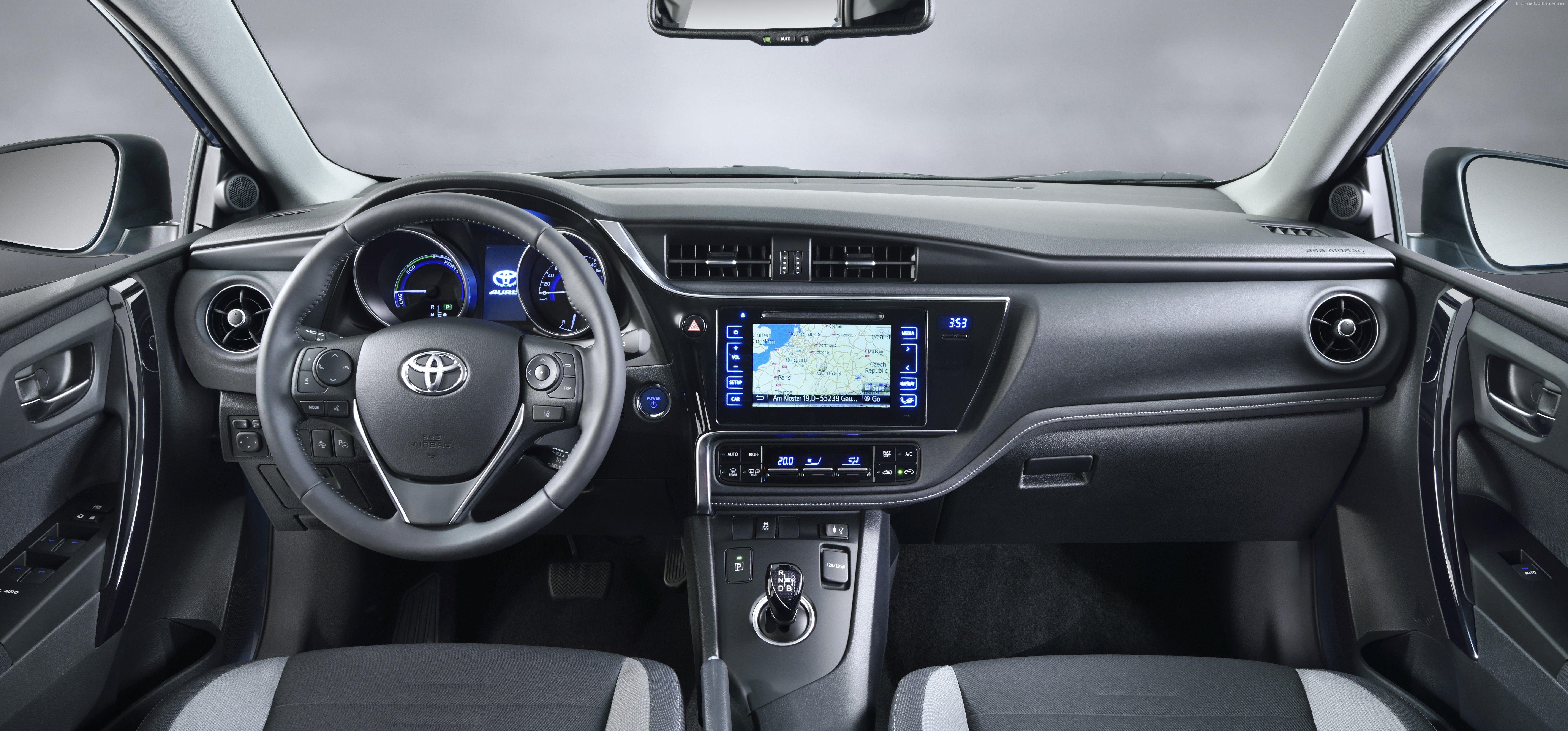 Wallpaper Toyota auris, hatchback, hybrid, blue, interior., Cars