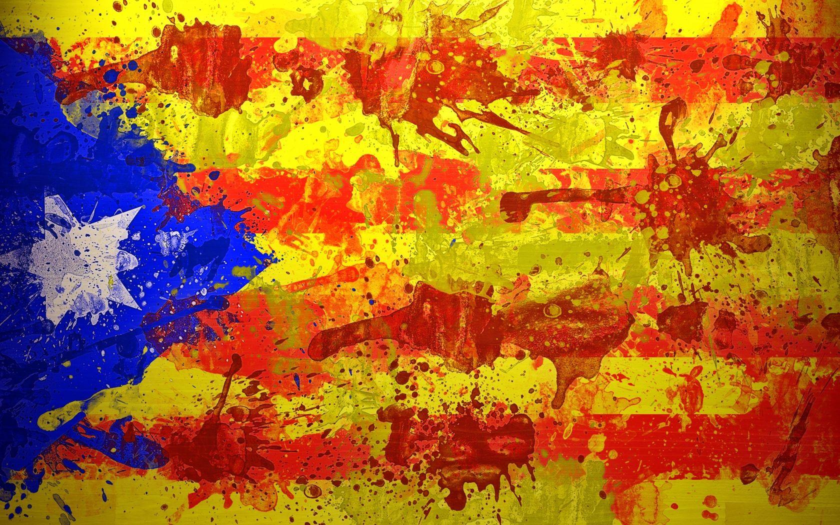 Wallpaper, Catalonia, Spain, Barcelona, flag, symbol, color