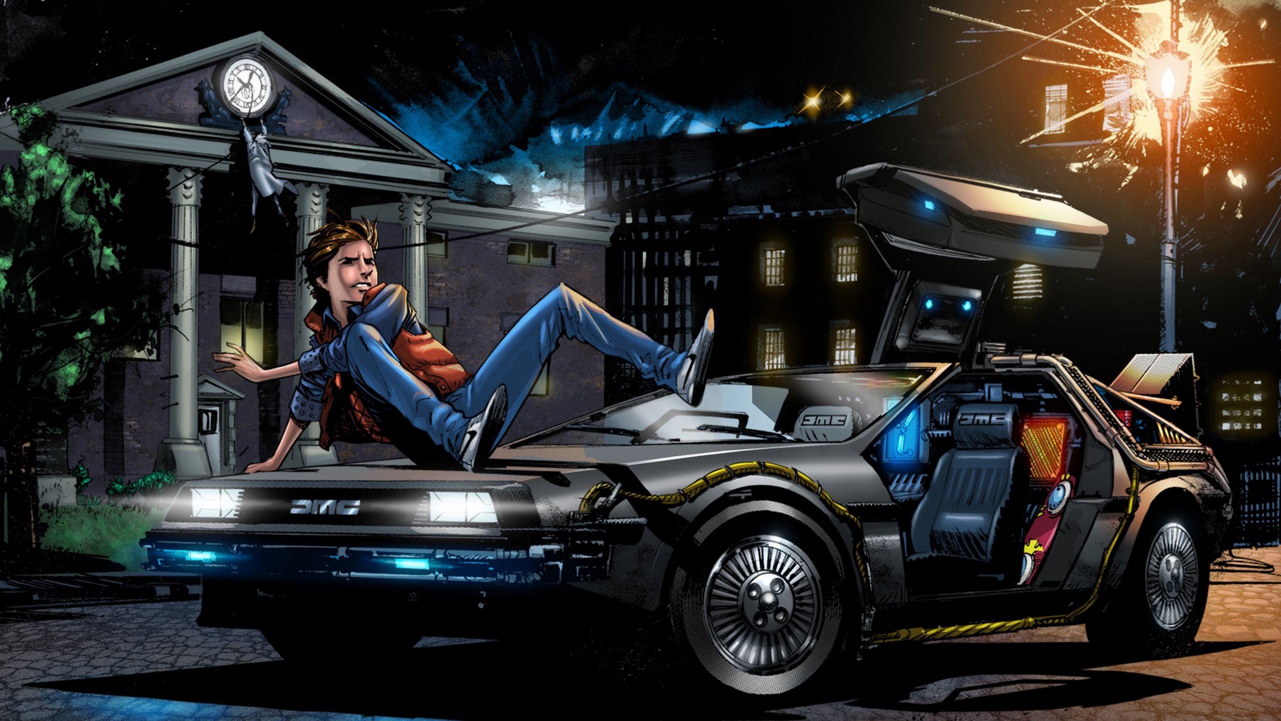 Download wallpaper 2560x1440 back to the future, marty mcfly, art