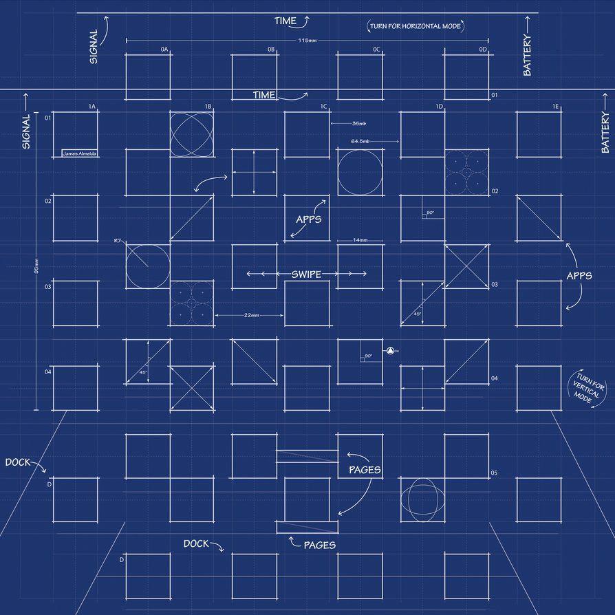 iPad 3 Blueprint Wallpaper