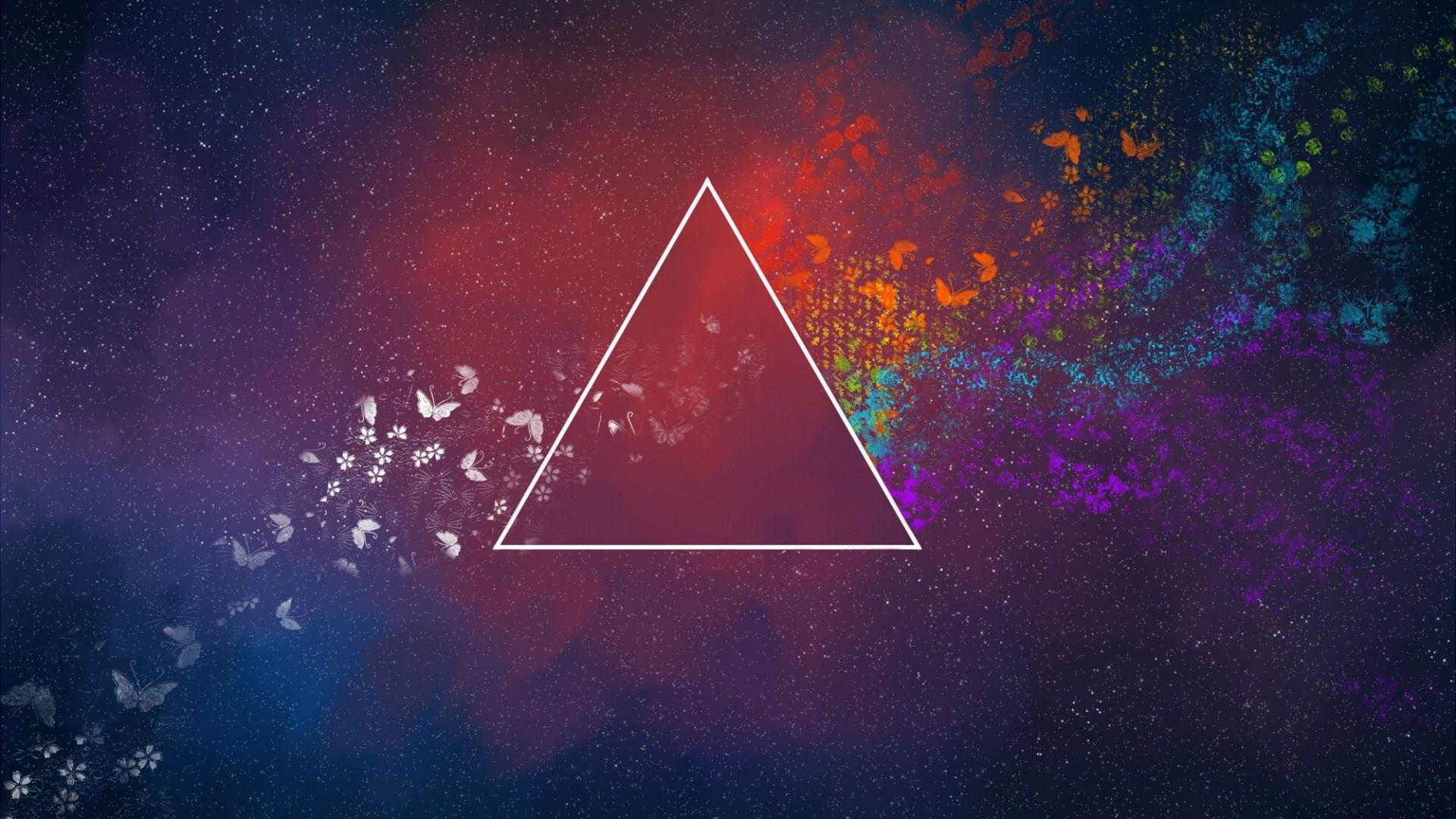 triangle, Colorful, Abstract, Butterfly, Pink Floyd Wallpaper HD