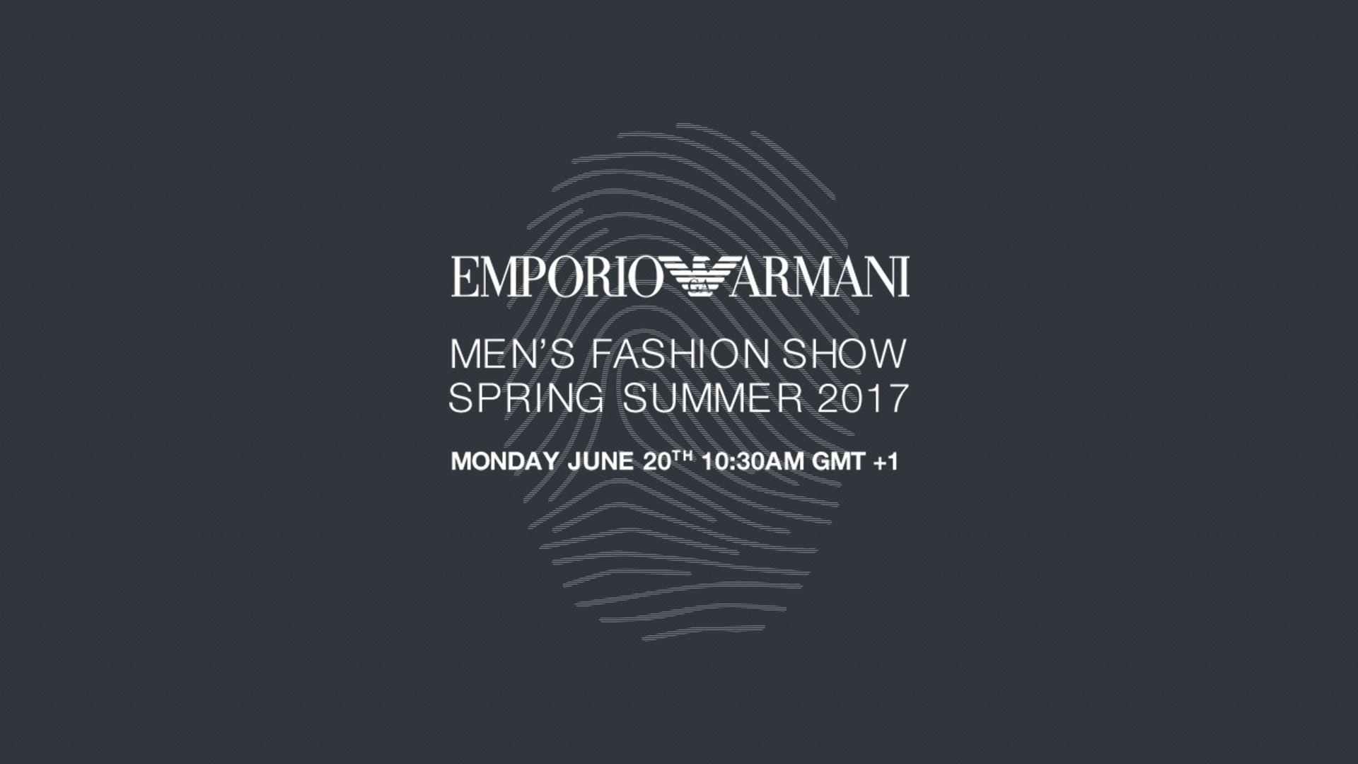 Emporio Armani Men SS17 Live Stream's Folio