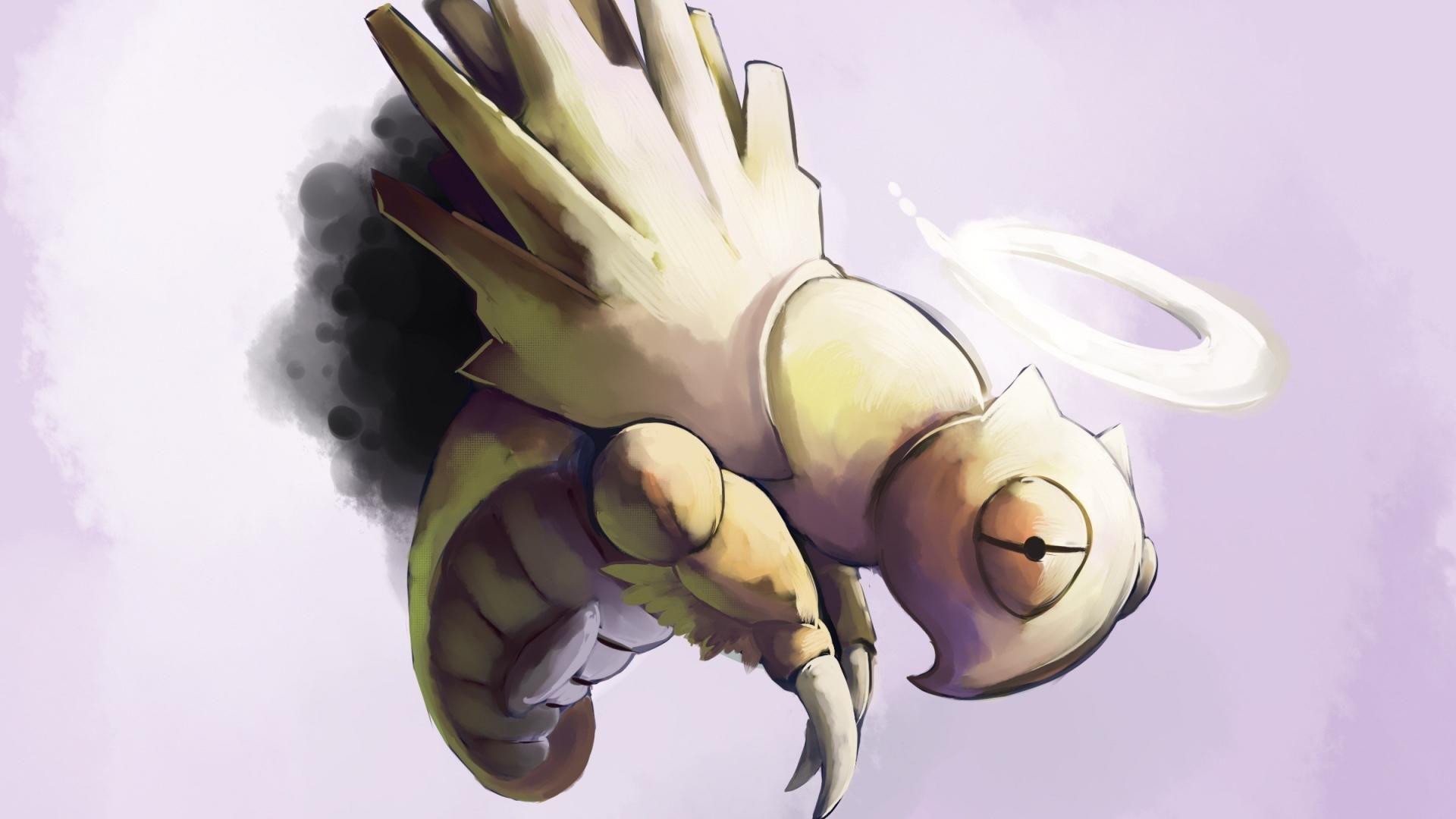 Creepy pokemon insects dead simple background grey shedinja