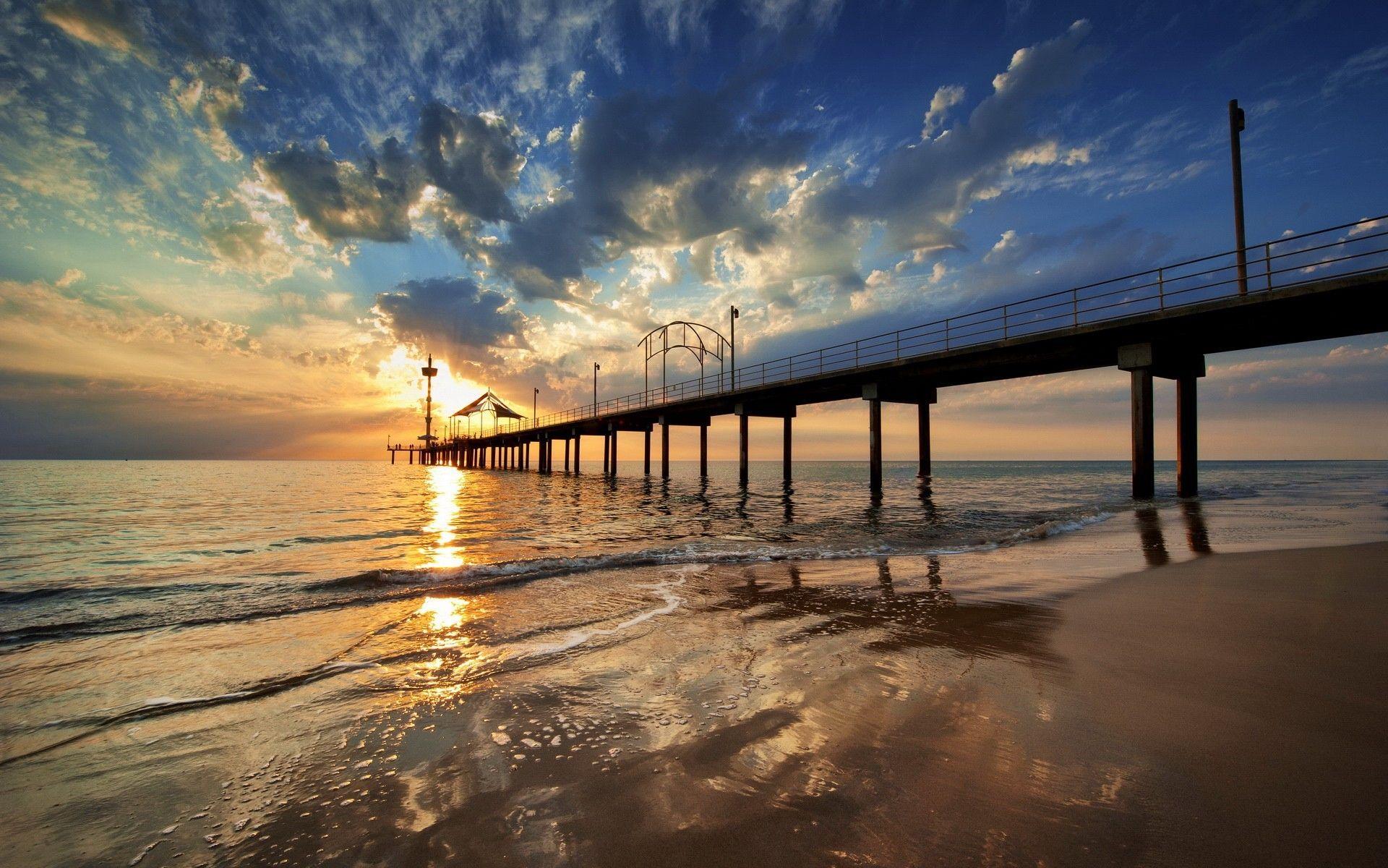 Beaches: Jetty Brighton Sea Nature Image For Desktop Background