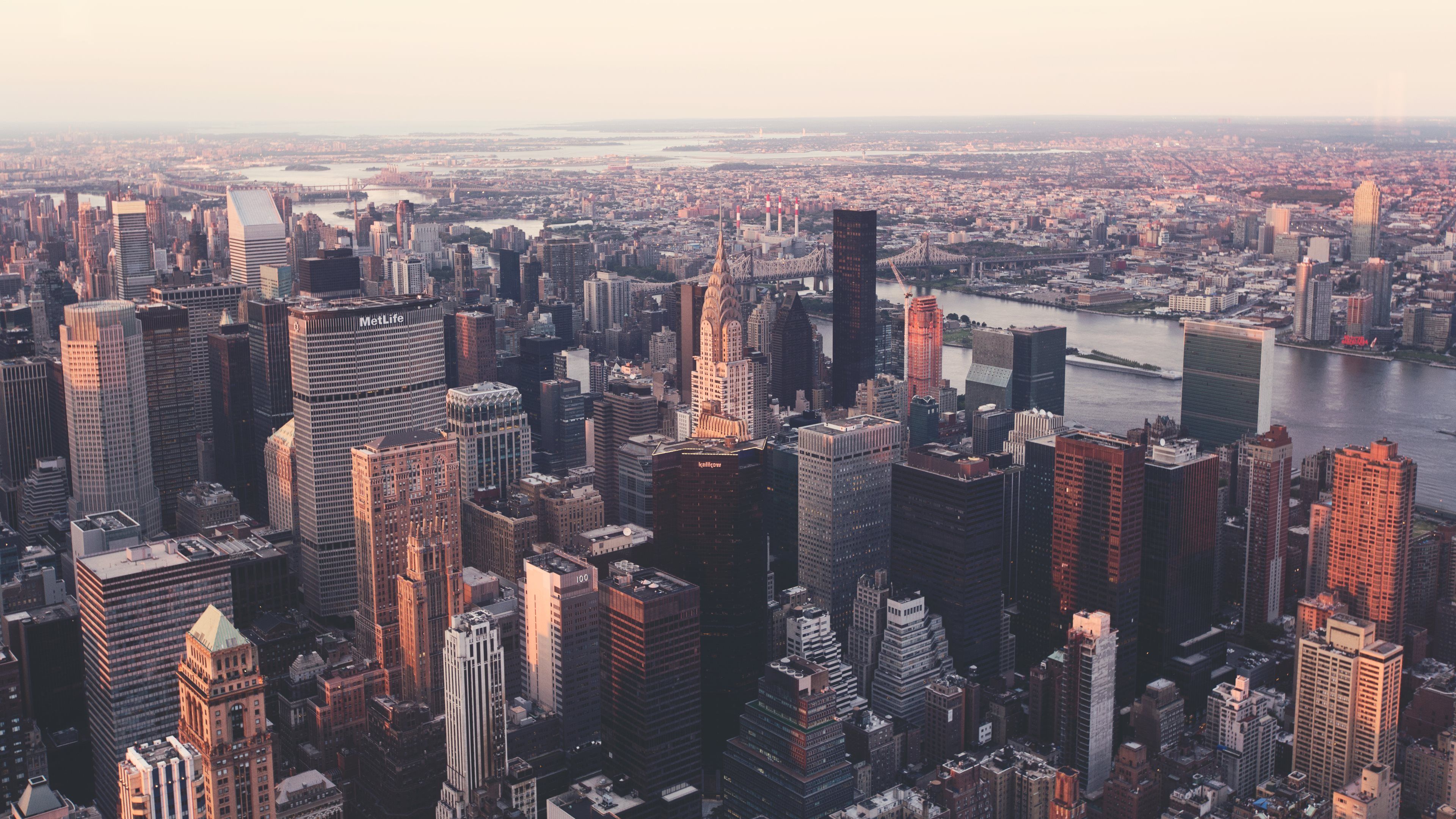 Iconic view of the New York City. 4k Ultra HD Wallpaper. Background