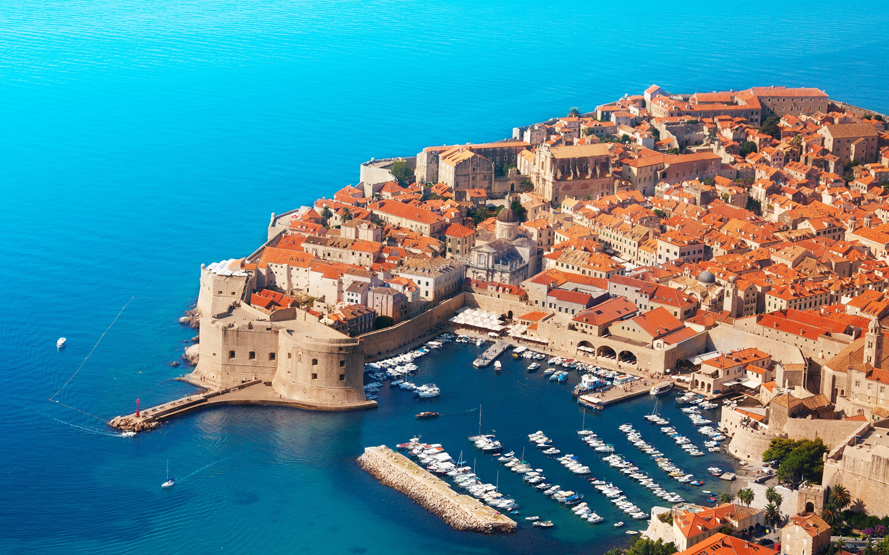 Wallpaper Croatia Dubrovnik Pier Coast powerboat From 2880x1800