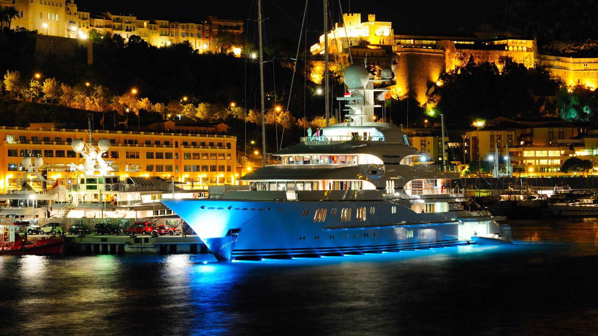 Download wallpaper city, yacht, port, Monaco, Monaco, Hercules