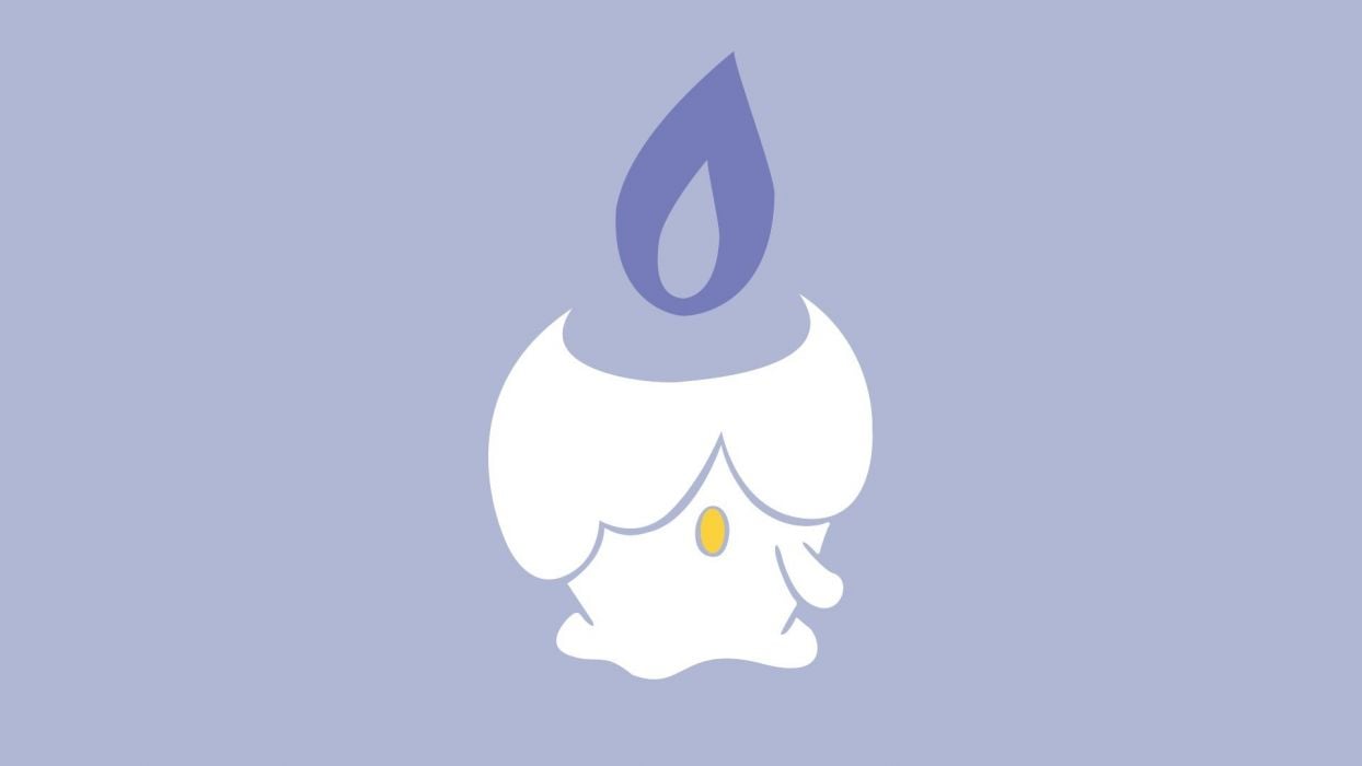 Pokemon minimalistic fire purple Ghost Litwick wallpaperx1080