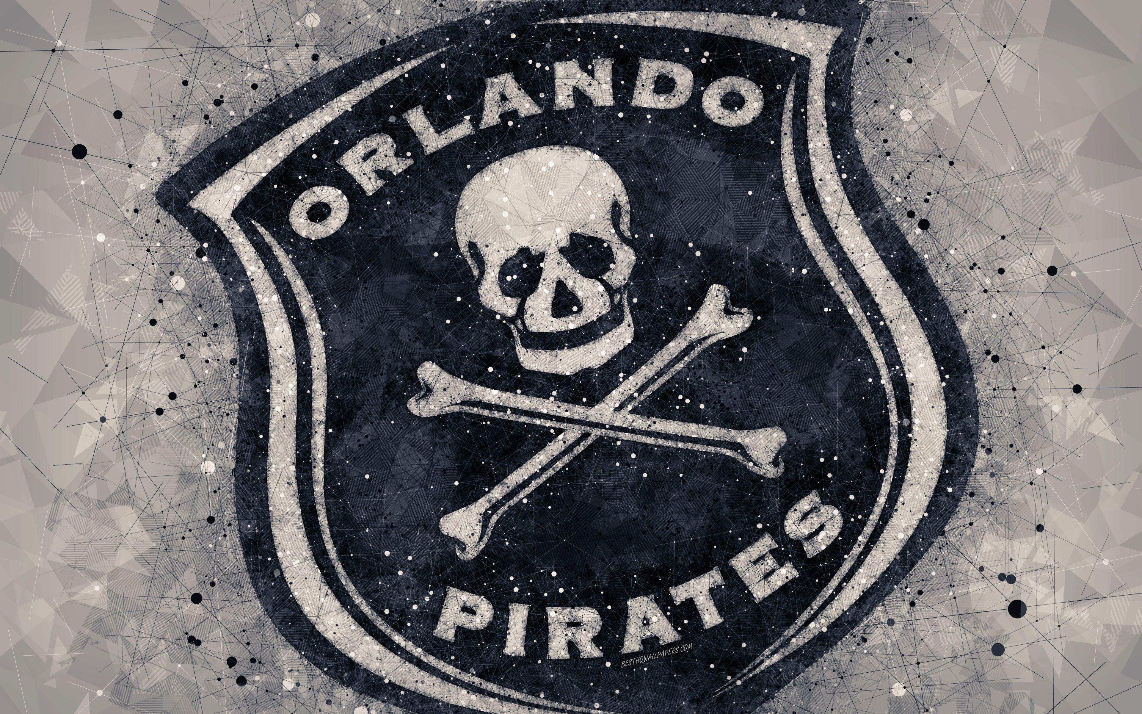Download wallpaper Orlando Pirates FC, 4k, logo, geometric art