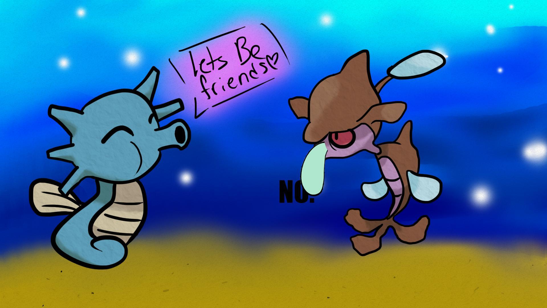 How I imagine seahorse pokemon will interact (OC)