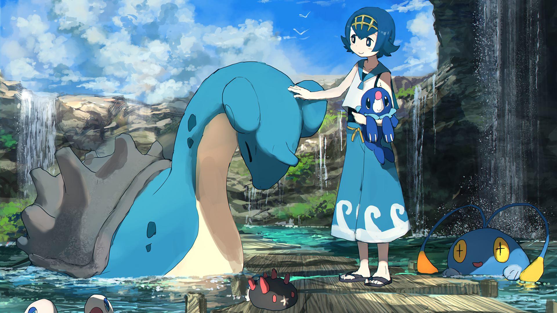 Lana Lapras Popplio Pokemon Sun and. Wallpaper