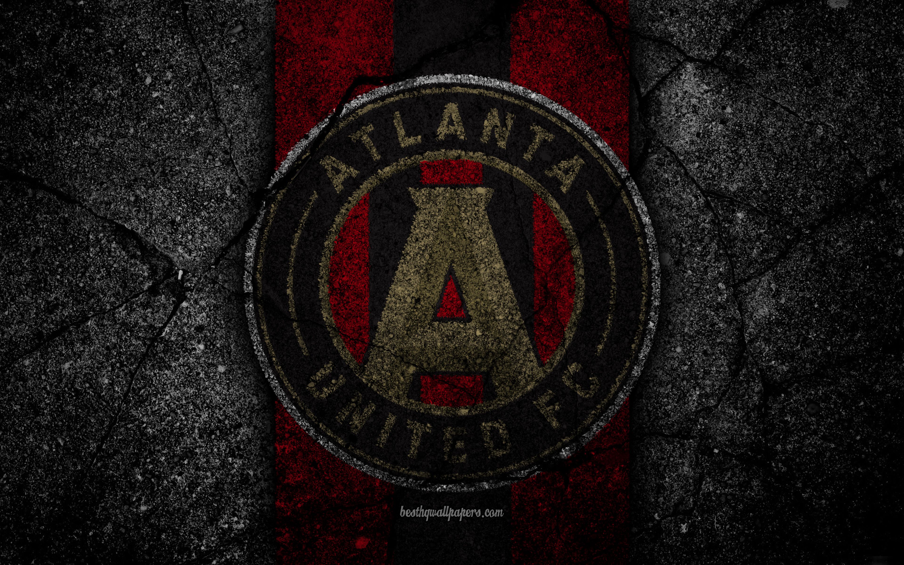Download wallpaper 4k, Atlanta United FC, MLS, asphalt texture