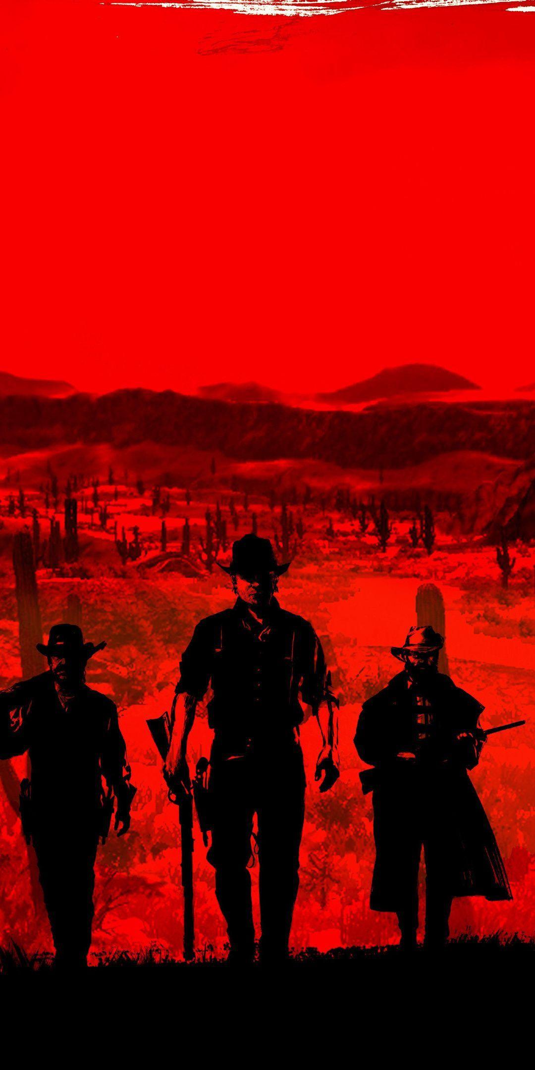 Red Dead Redemption poster, red, 1080x2160 wallpaper. Video Game
