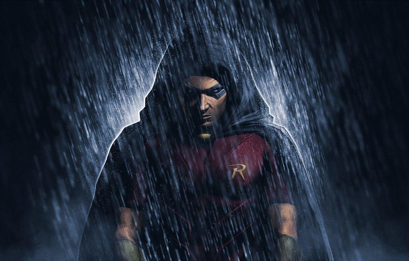 Wallpaper Robin, DC Comics, Red Robin, rain, Tim Drake image