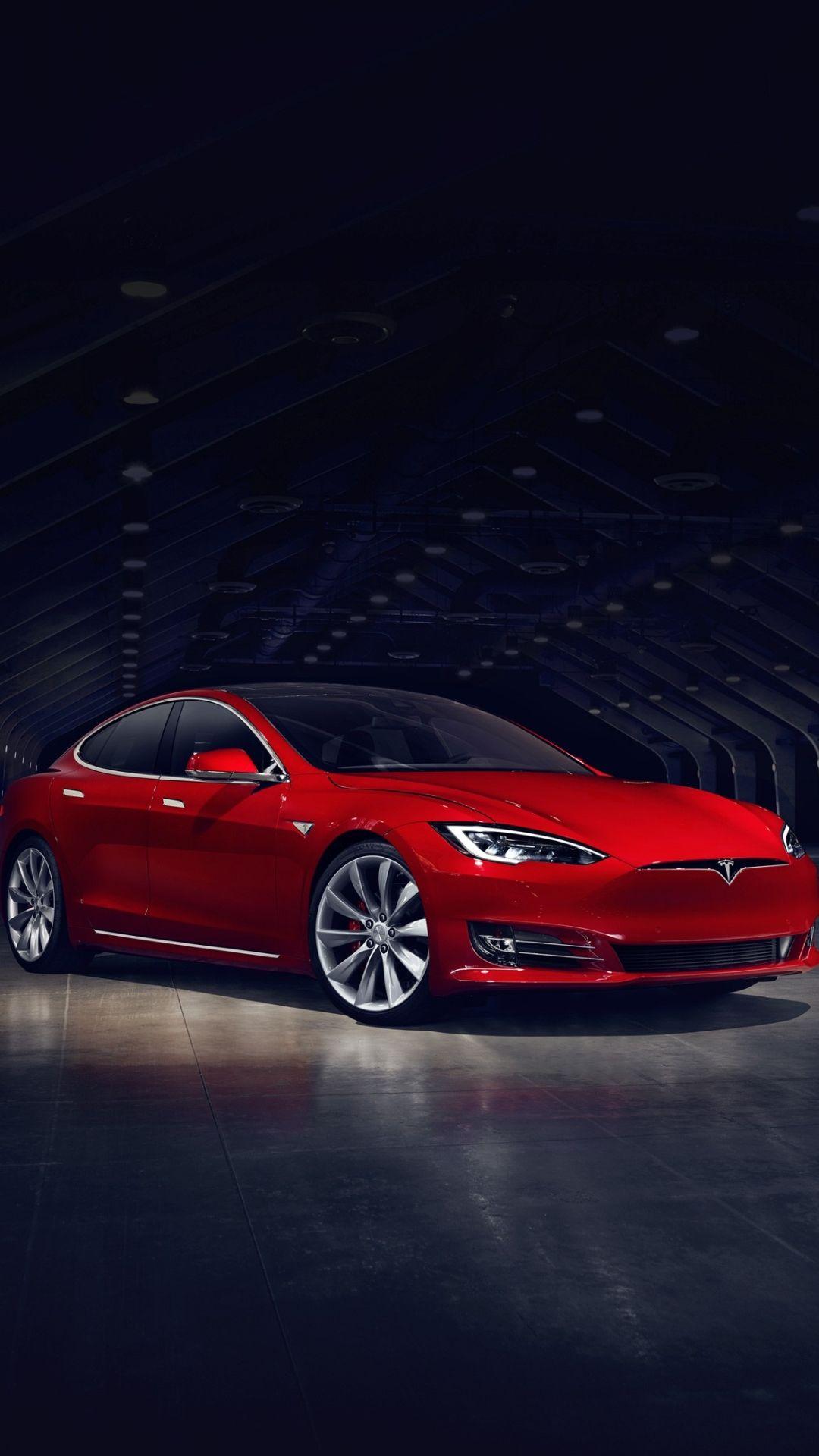Red Tesla Model S No Grill #iPhone #wallpaper. iPhone 6 8